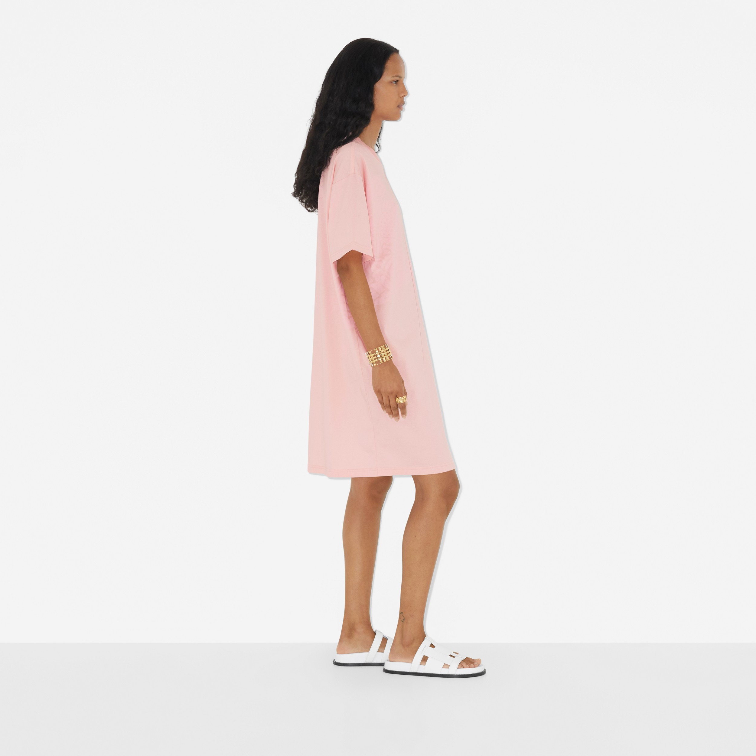 EKD 코튼 티셔츠 드레스 (소프트 블로섬) - 여성 | Burberry® - 3