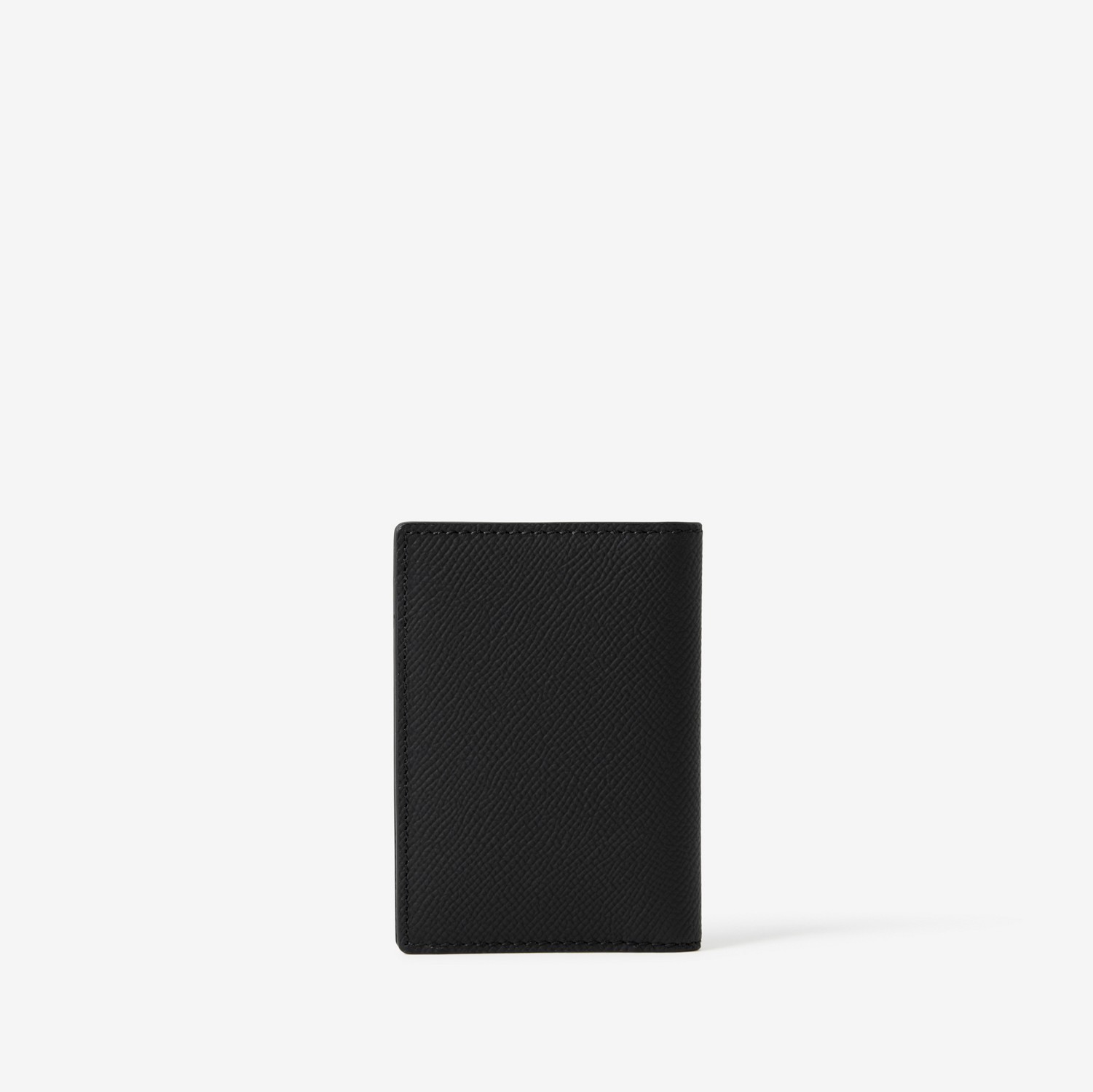 粒纹皮革 TB 折叠式卡片夹 (黑色) - 男士 | Burberry® 博柏利官网