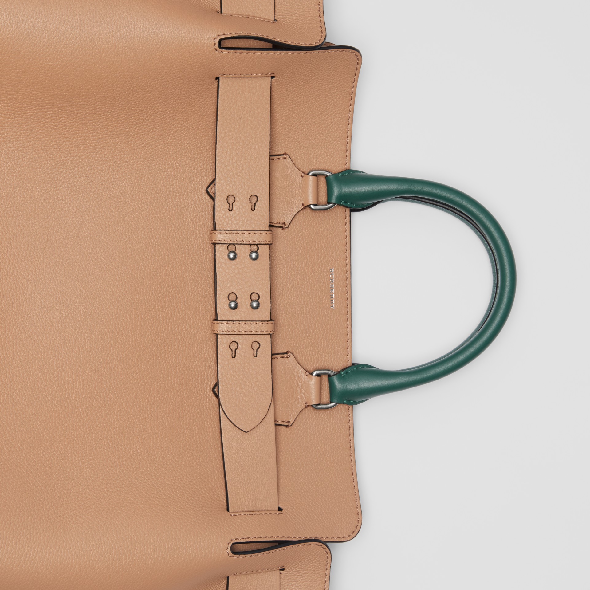 The Large Tri-tone Leather Belt Bag in Light Camel - Women | Burberry ...