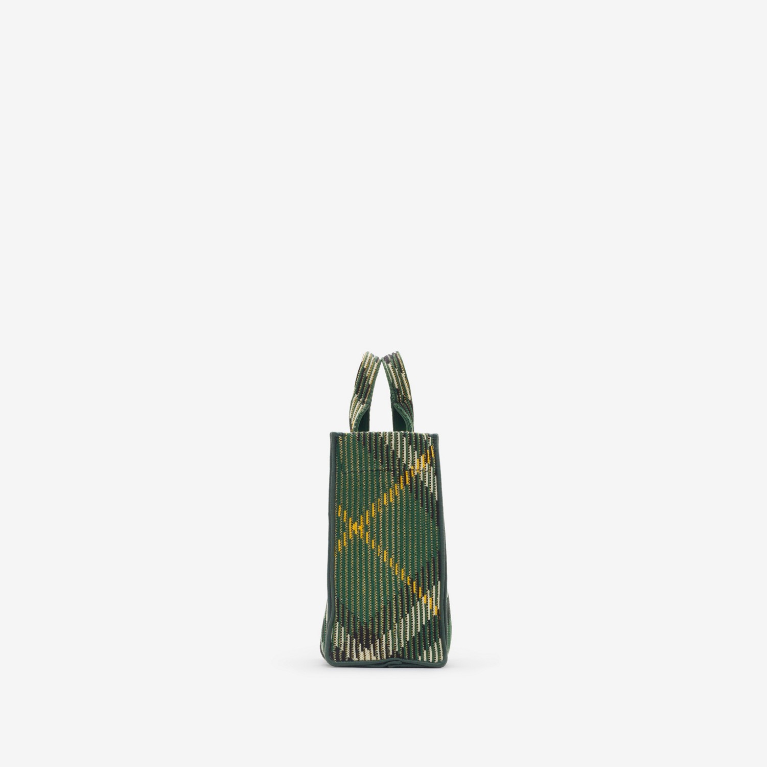 Mini Check Knitted Tote in Ivy - Women | Burberry® Official Mini Check Knitted Tote in Ivy - Women | Burberry® Official