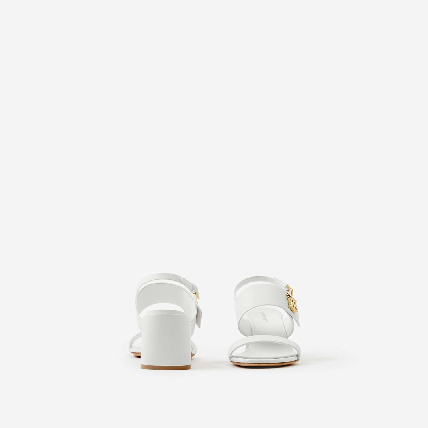 Sandales en cuir Monogram (Blanc Optique) - Femme | Site officiel Burberry®