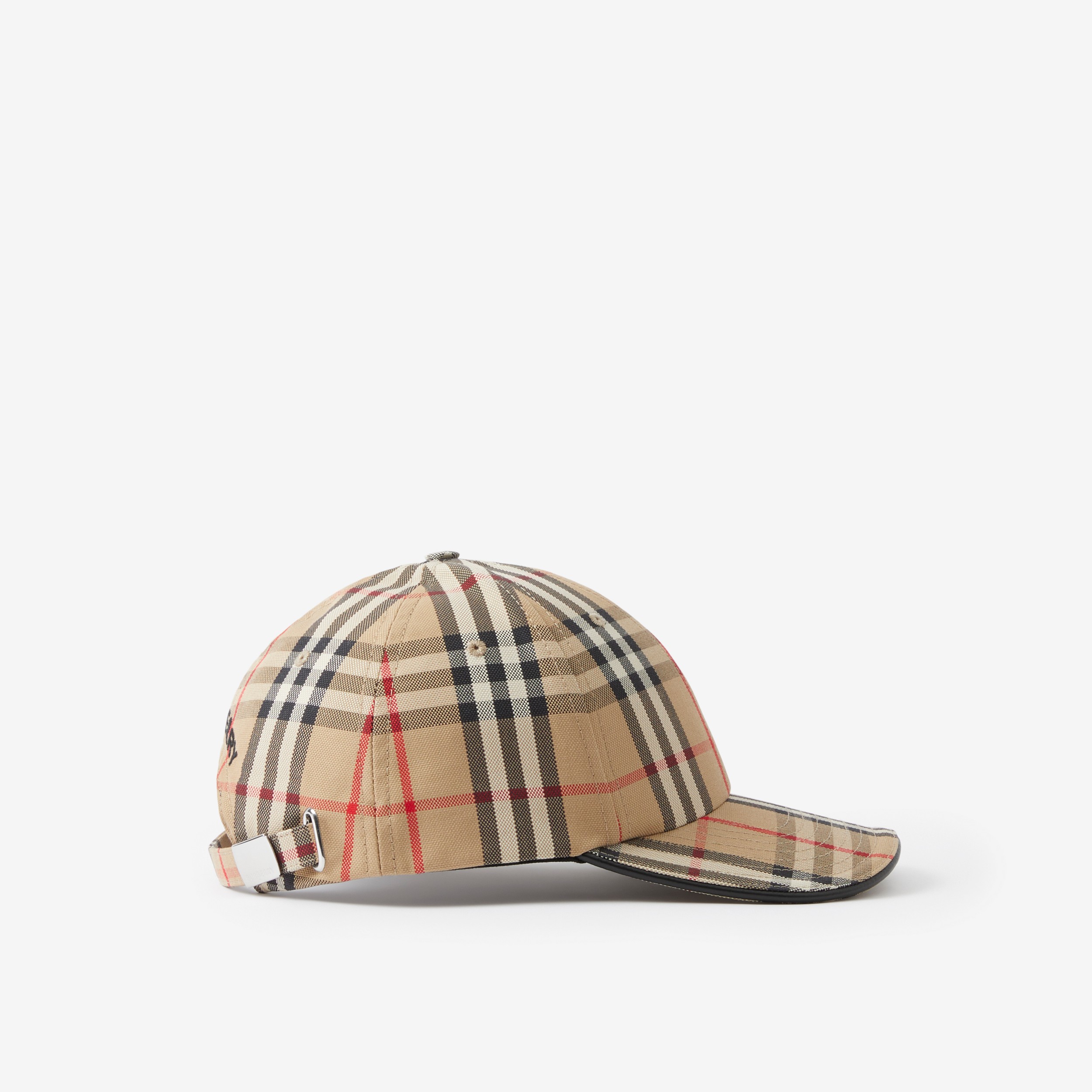 Embroidered Logo Vintage Check Cotton Baseball Cap in Archive Beige | Burberry® Official - 2