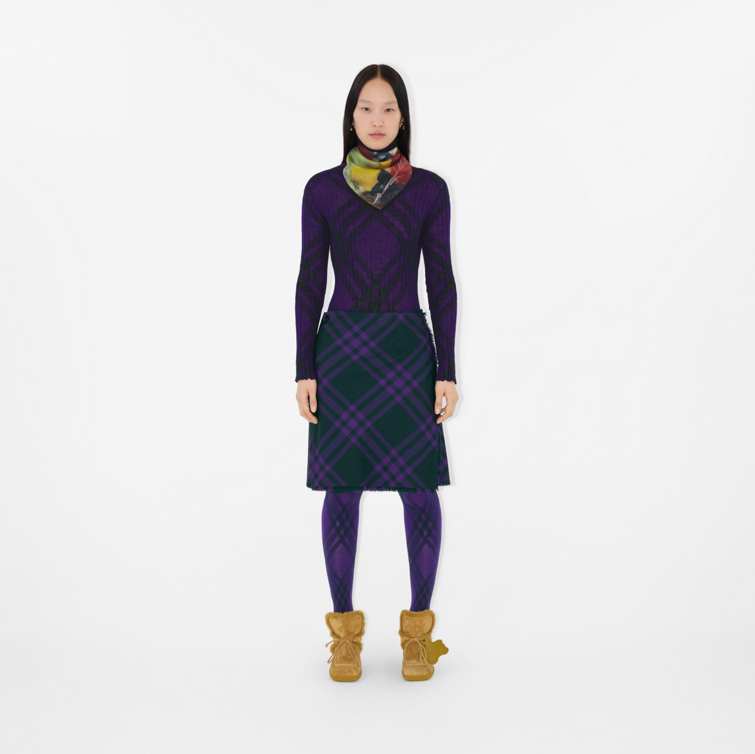 Highgrove Winter Silk Scarf in Multicolour - Women | Burberry® Official