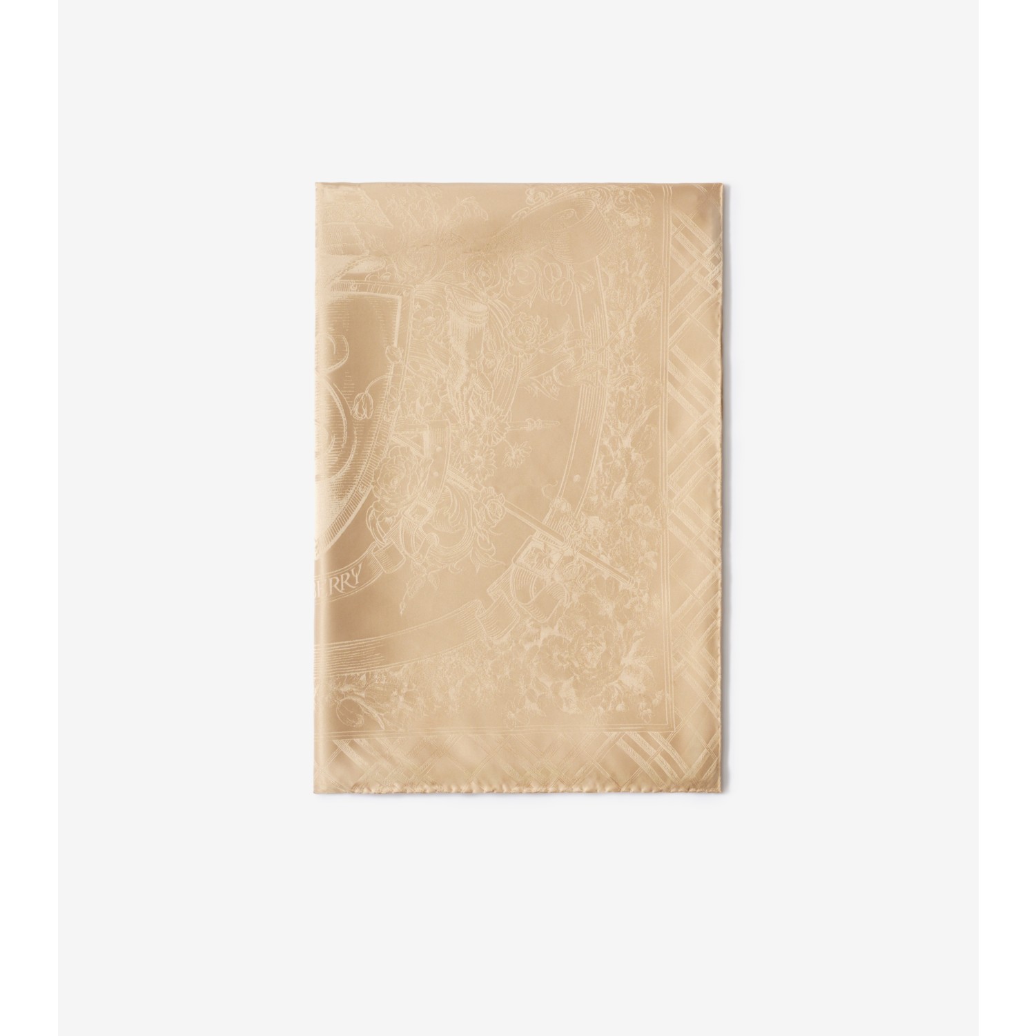 Floral Crest Silk Scarf in Sand beige | Burberry® Official