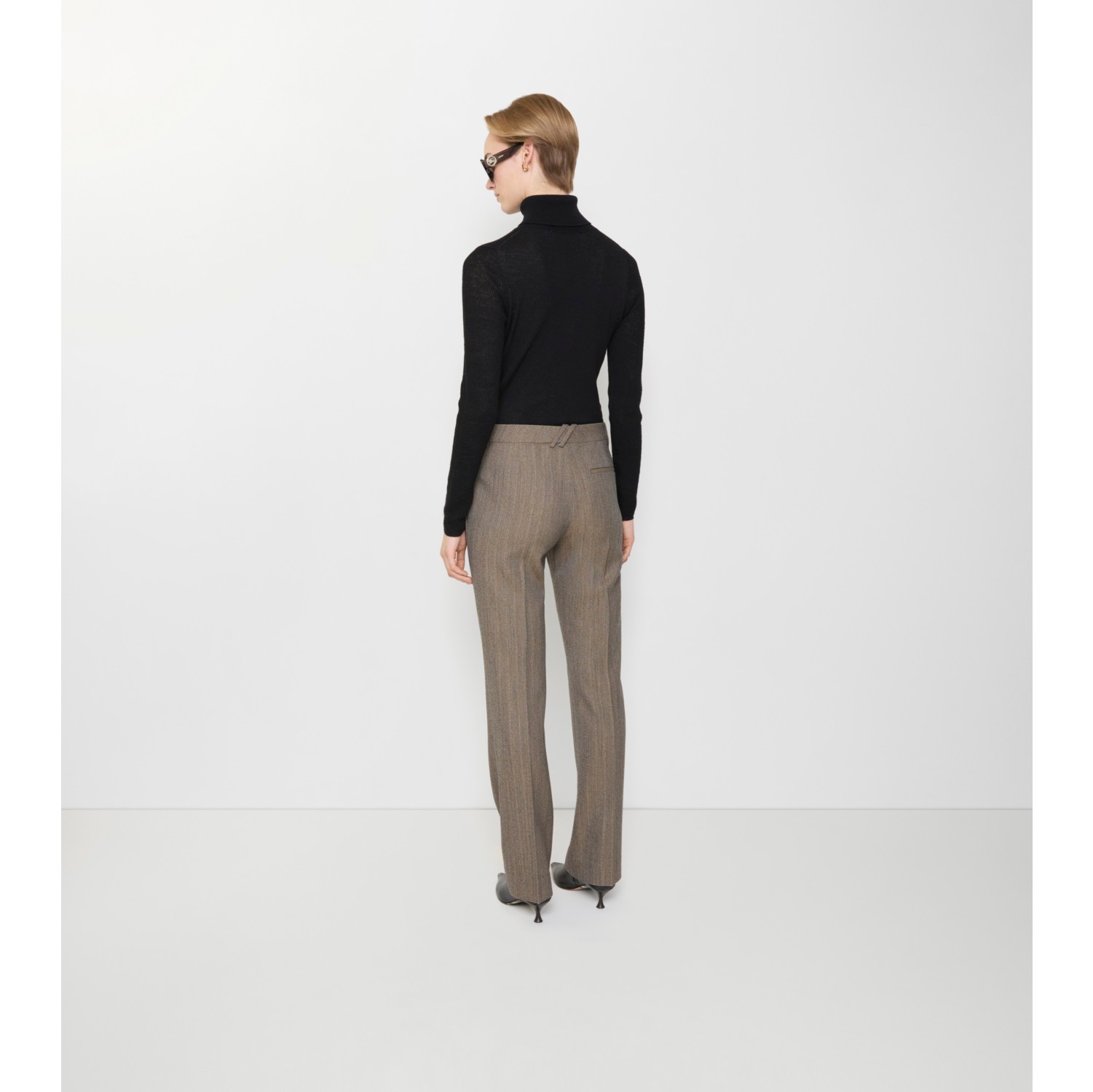 Mouliné Wool Tailored Trousers