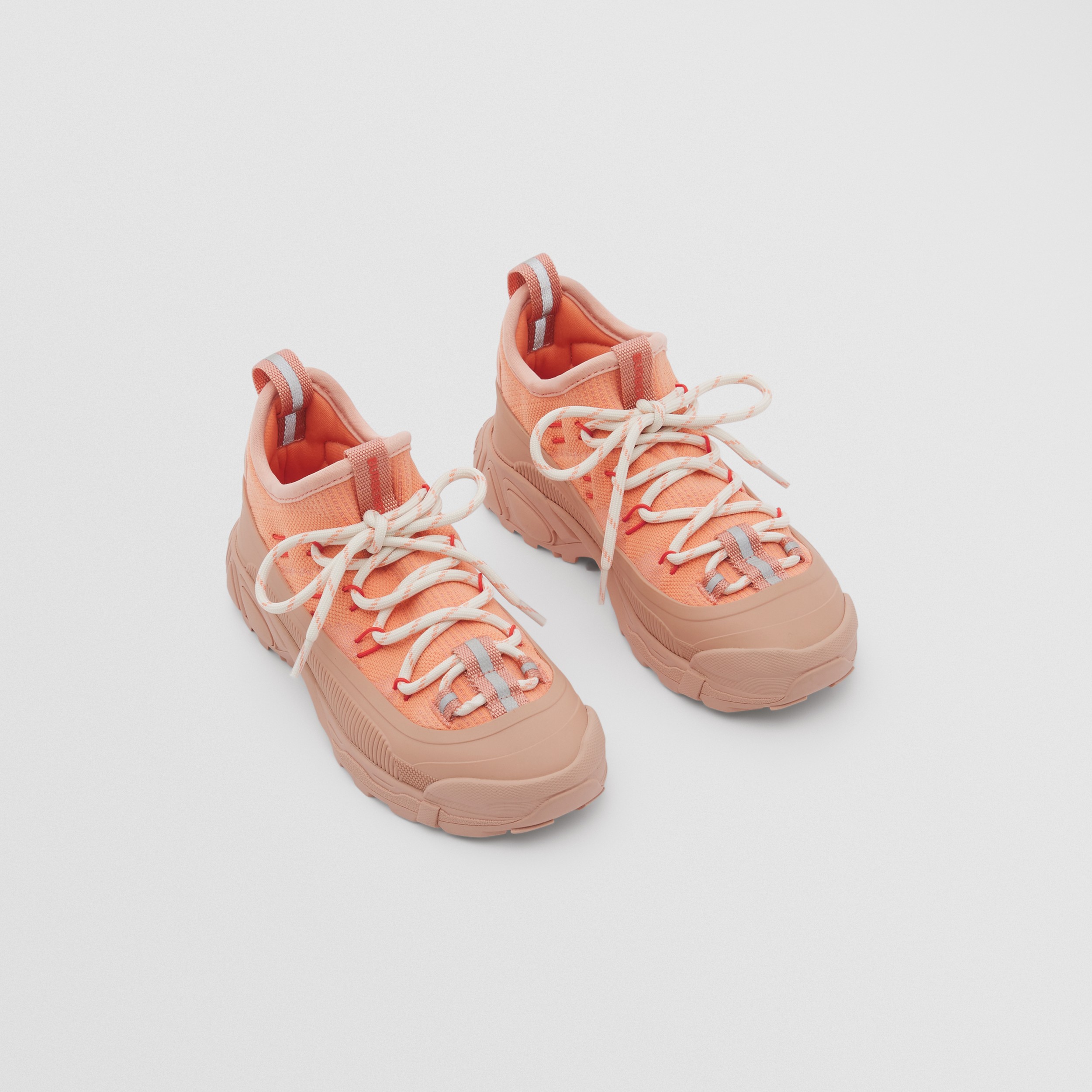 Knitted Nylon Sneakers in Warm Coral - Children | Burberry® Official - 1