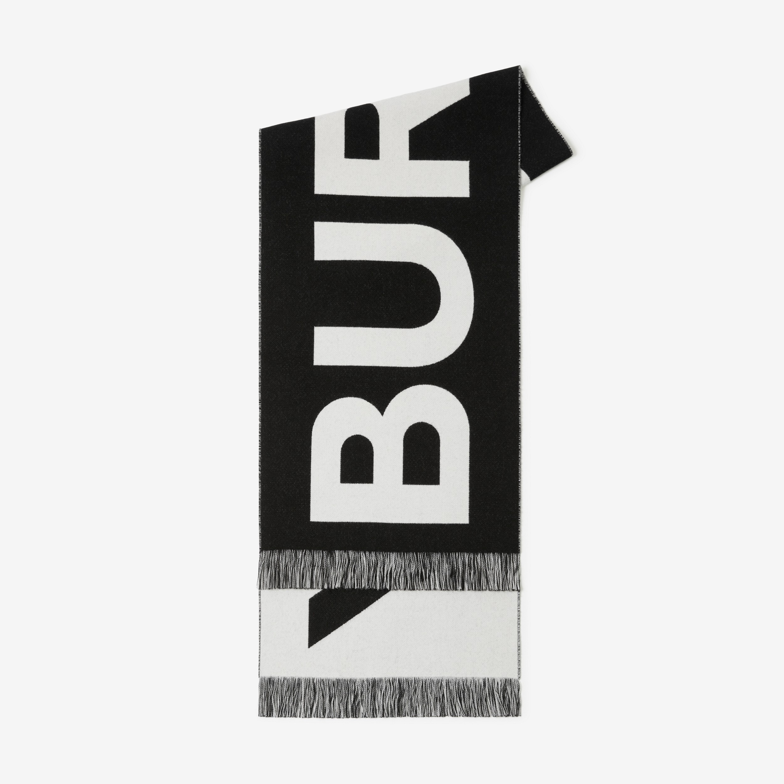 Écharpe en laine avec logo en jacquard (Noir) | Site officiel Burberry® - 2