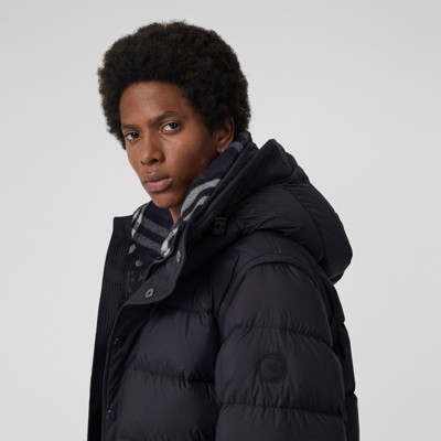 Detachable-sleeve Down-filled Hooded Puffer Jacket In Navy - Men ...