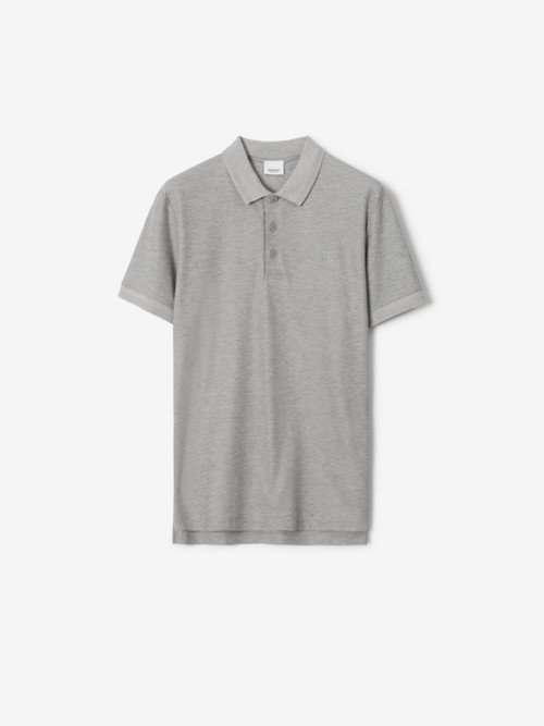 Burberry Cotton Polo Shirt In Gray