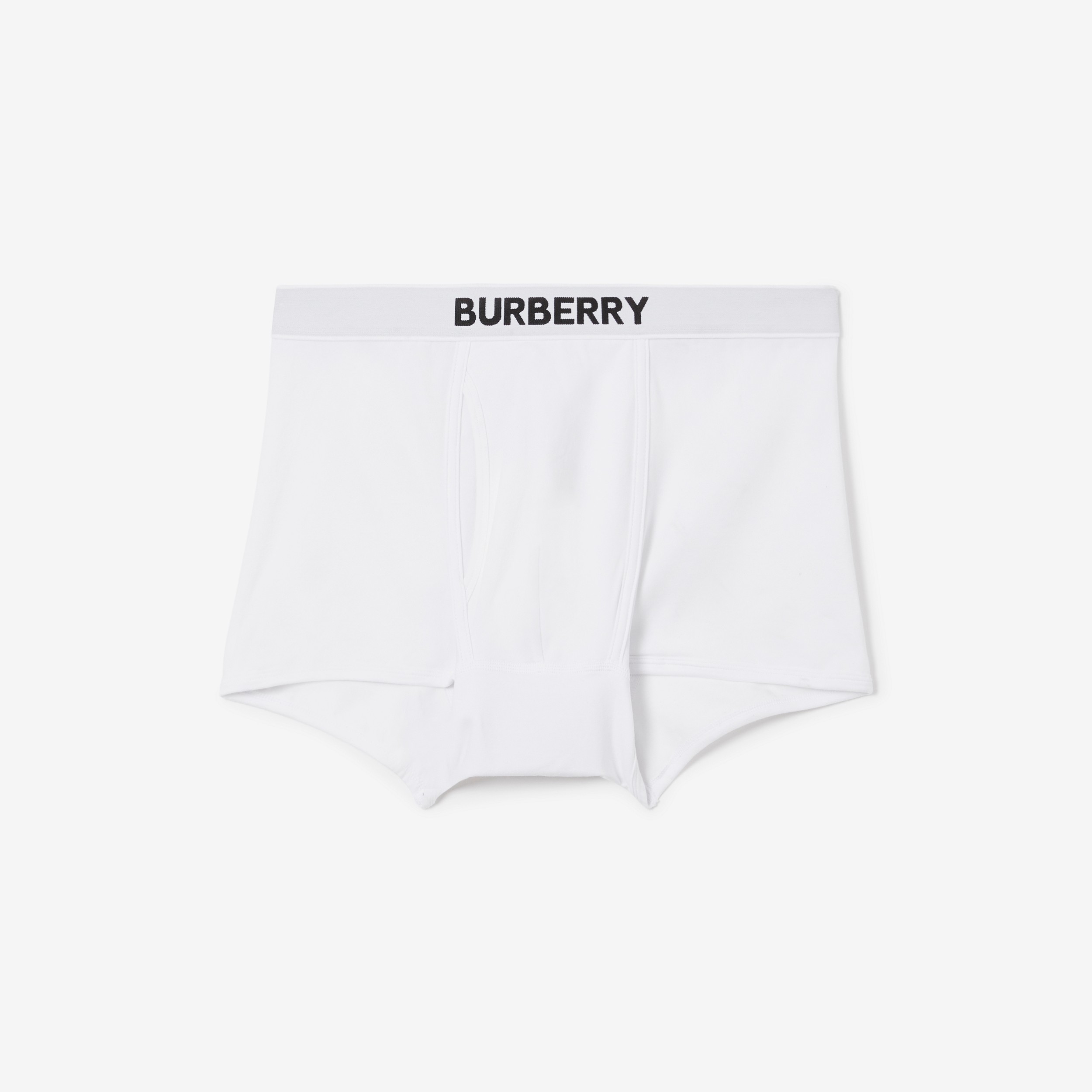 Logo Detail Stretch Cotton Boxer Shorts in White - Men | Burberry® Official - 1