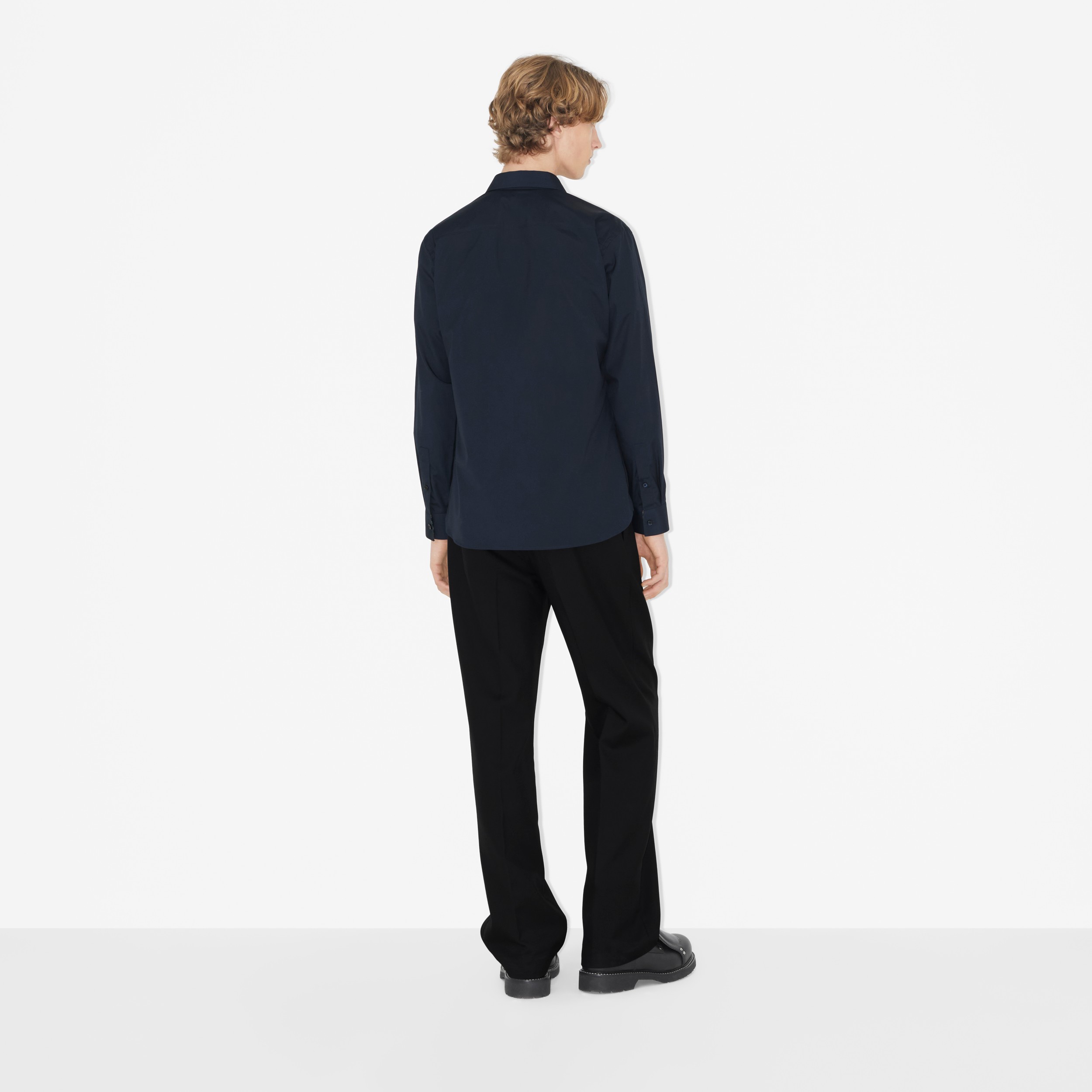 EKD Stretch Cotton Shirt in Navy - Men | Burberry® Official - 4