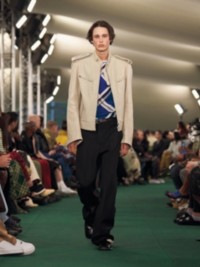 Model in Leather Jacket