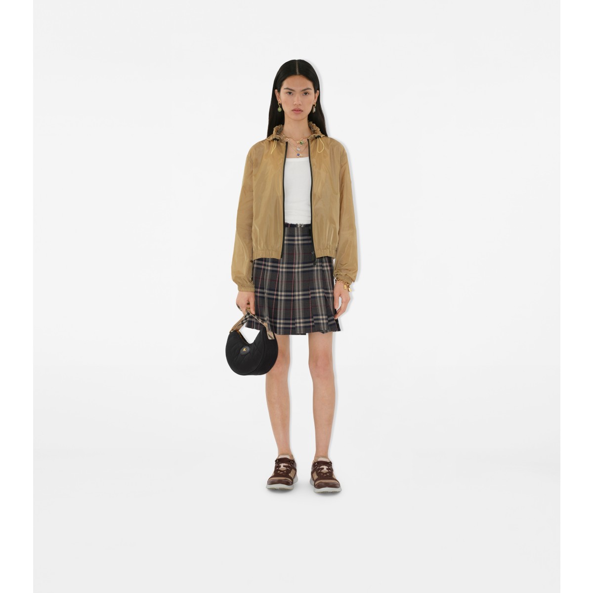  Check Horseshoe Crossbody Bag​