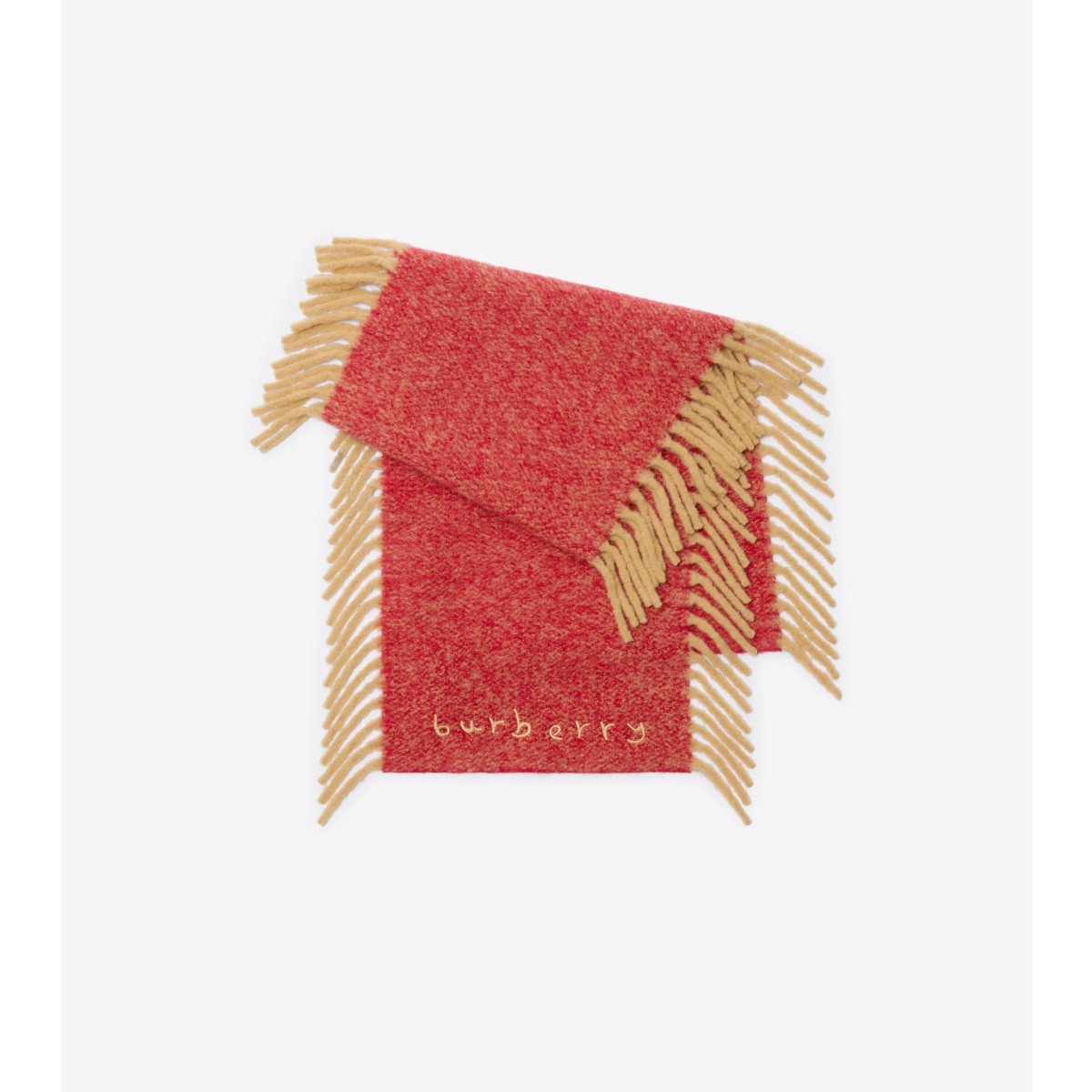 Burberry Alpaca Wool Blend Happy Scarf In Red