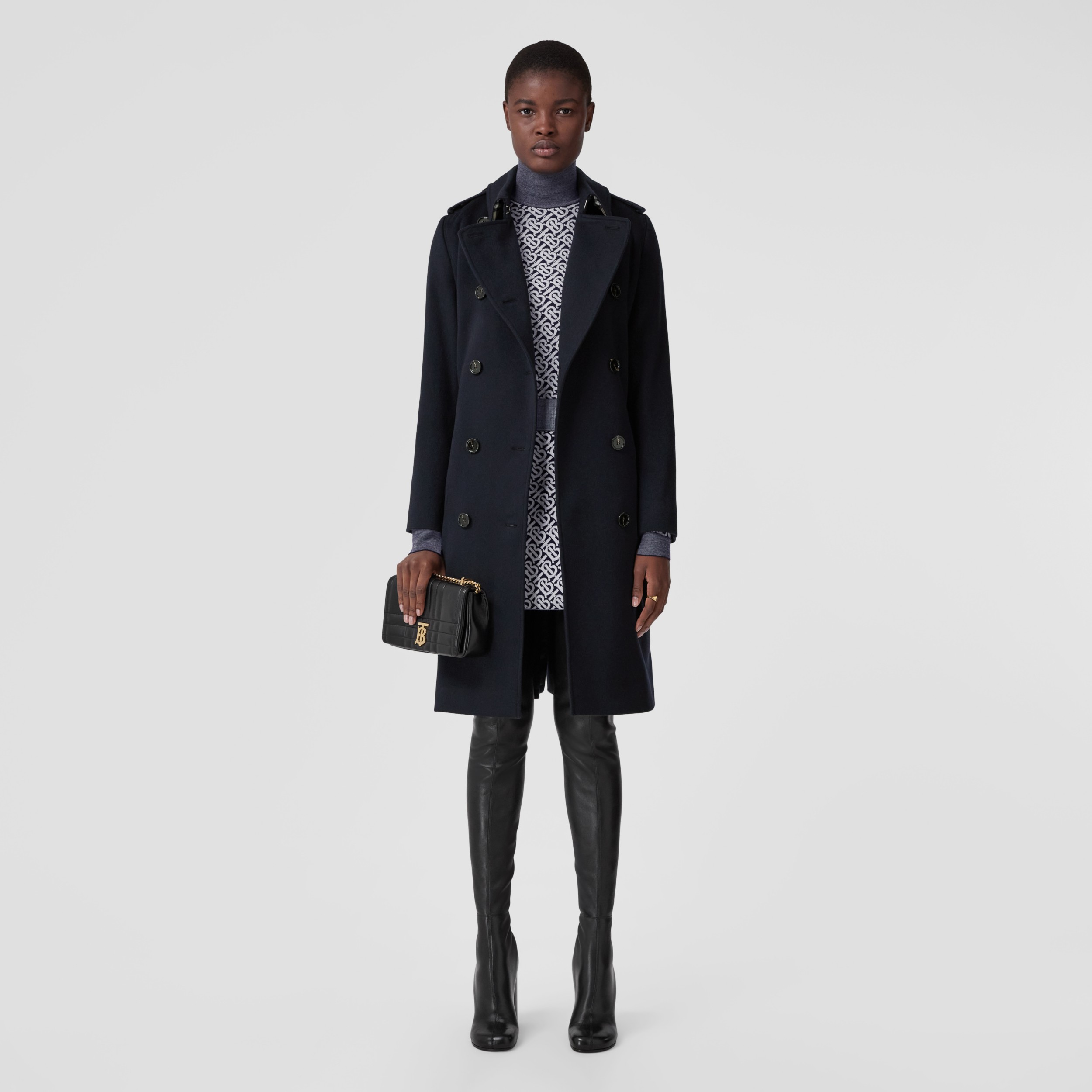 Cashmere Kensington Trench Coat in Dark Charcoal Blue - Women | Burberry®  Official