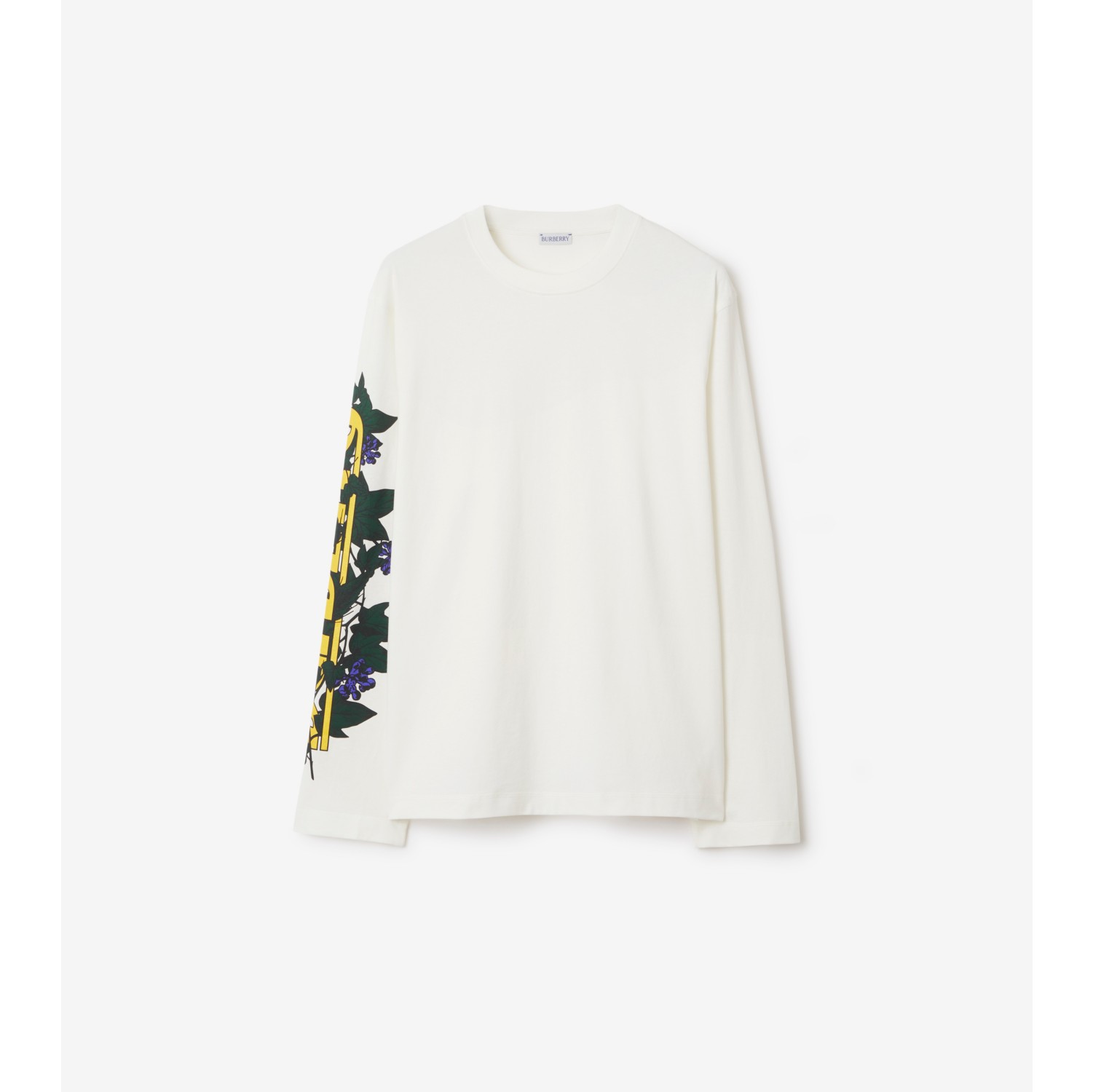 Blusa de algodão com estampa de logotipo e plantas hera