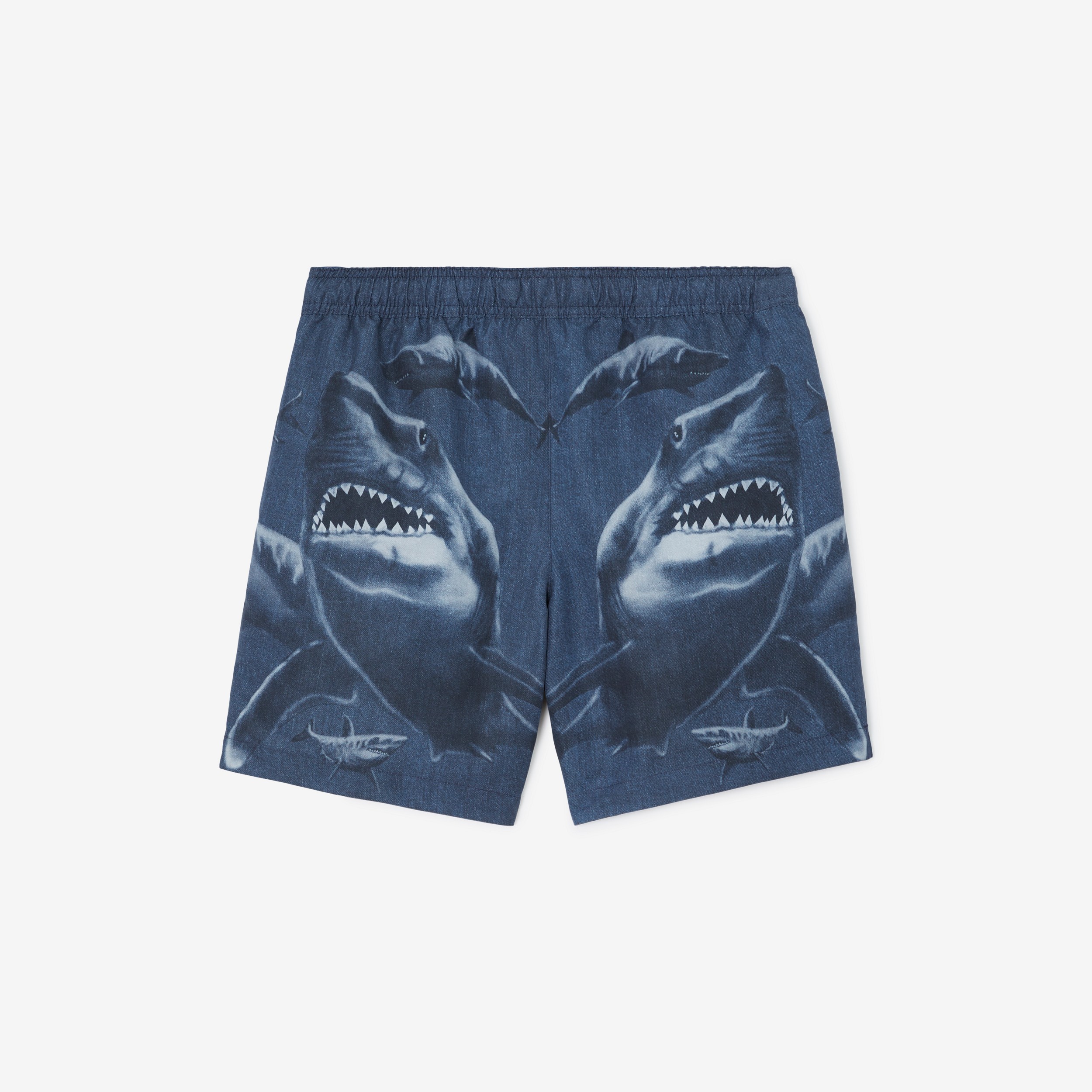 Shark Print Swim Shorts in Blue - Men | Burberry® Official - 1