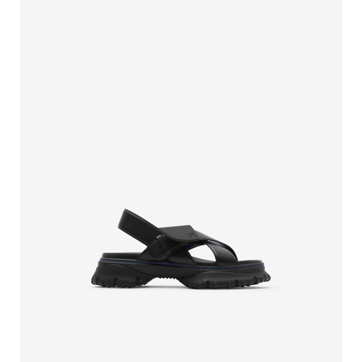 Shop Burberry Leather Pebble Sandals In Black