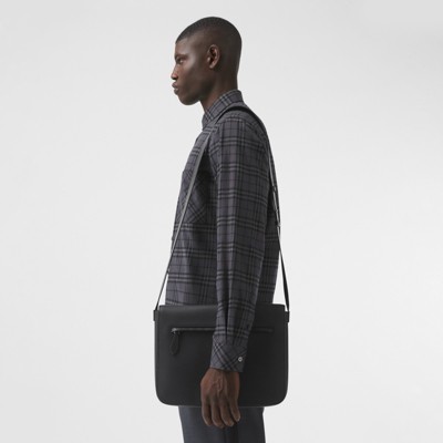 large black leather messenger bag