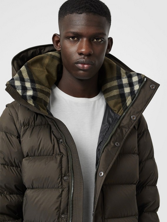 Men S Jackets Leather Bikers Er Quilted Burberry United Detachable Sleeve Down Filled Hooded Puffer Jacket In Olive