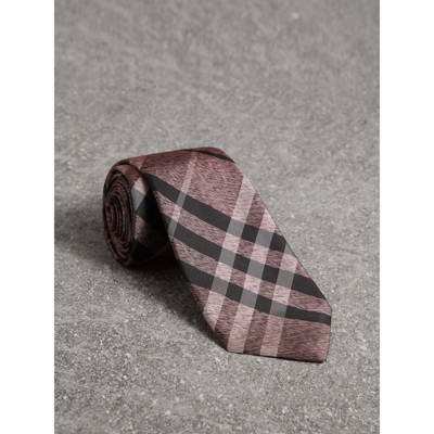 modern cut check silk tie