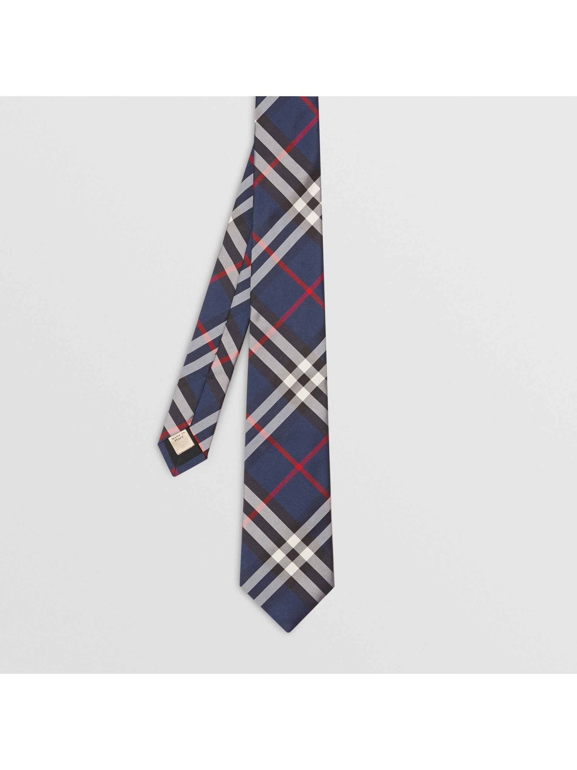 现代剪裁 vintage 格纹丝质领带 (海军蓝) - 男士 | burberry 博柏利