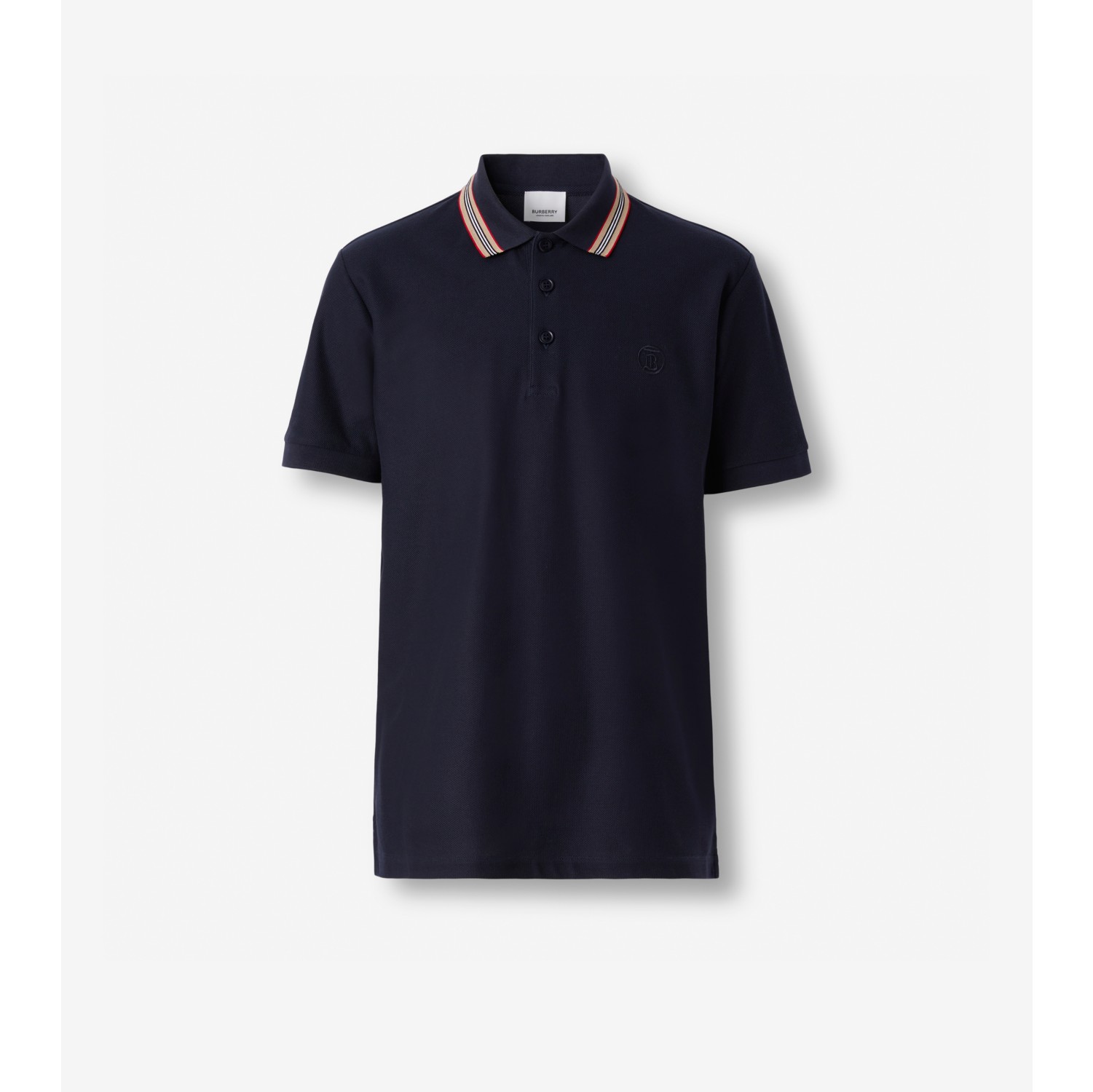 Cotton Polo Coal Men Shirt | in Official Burberry® - blue