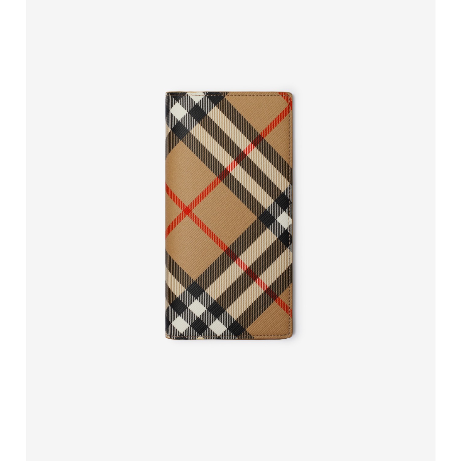 Check Continental Wallet in Sand Men Canvas Burberry Official