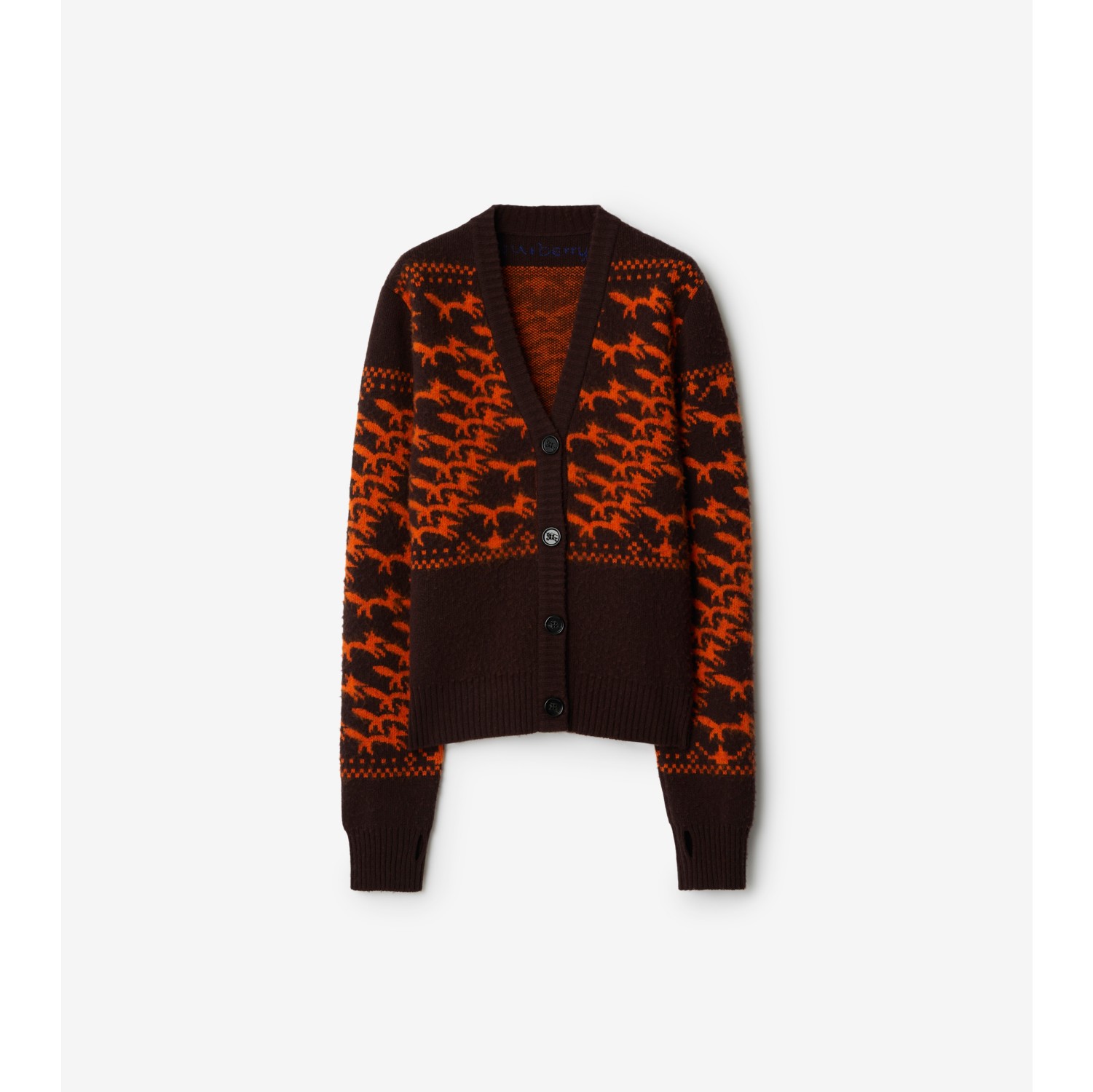 Fox Wool Cardigan in Snug orange Women Burberry Official