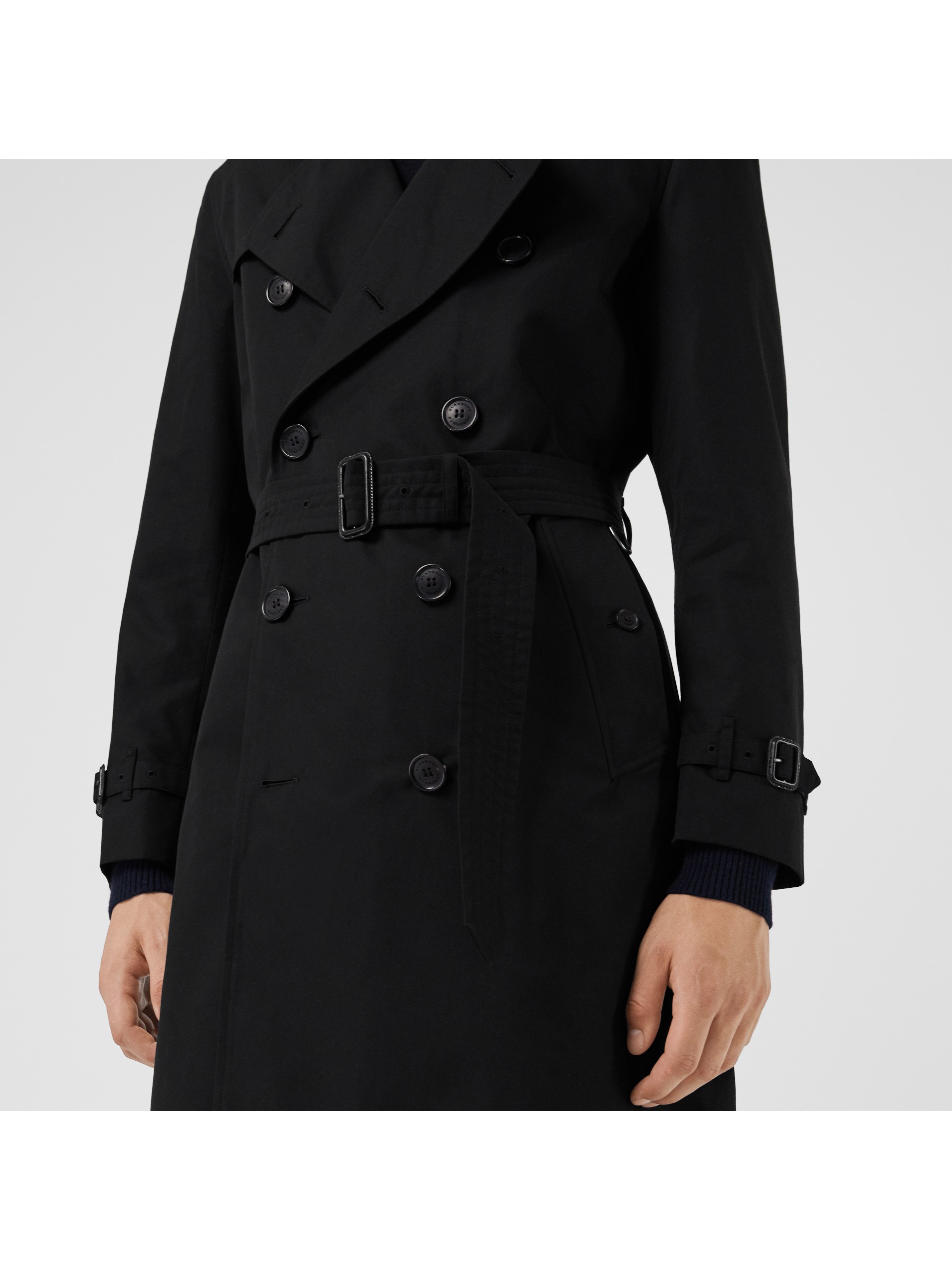 肯辛顿版型 - heritage trench 风衣 (黑色) | burberry 博柏利