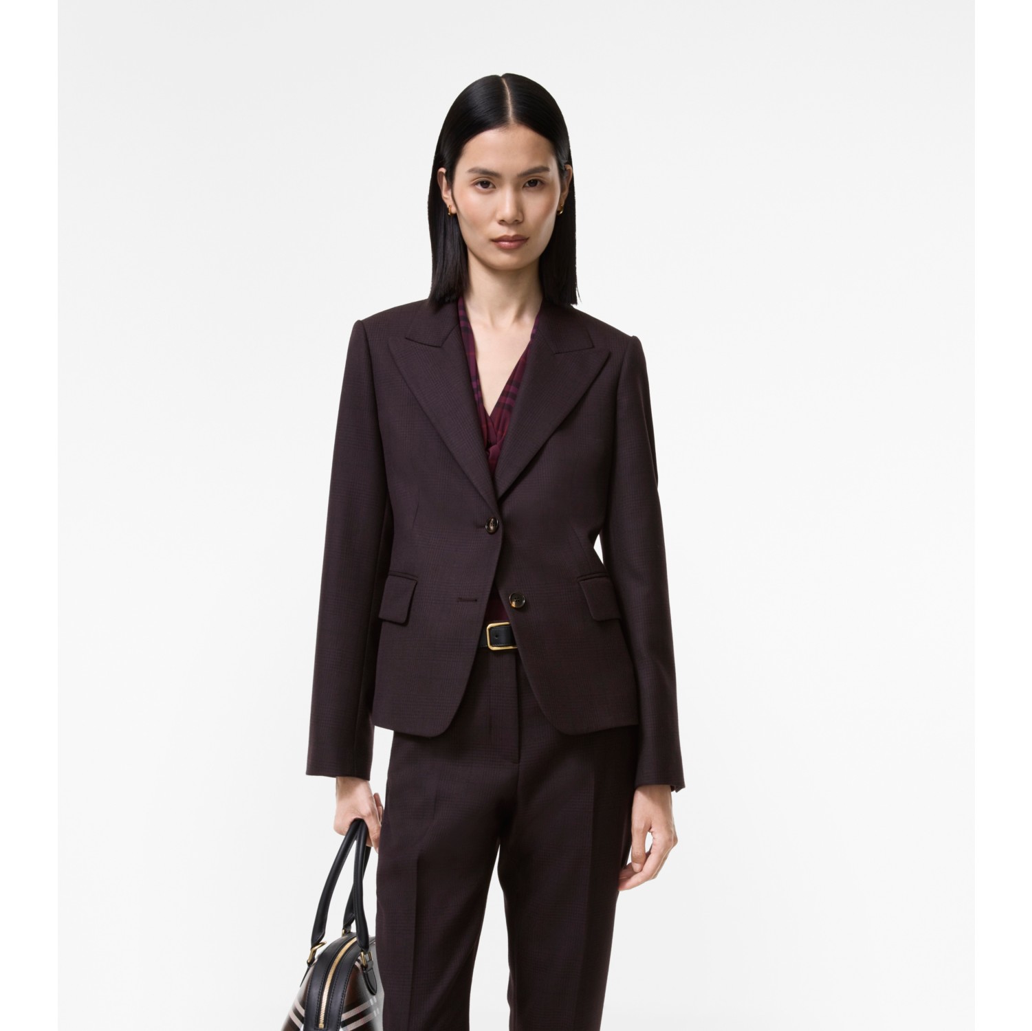 Check Wool Tailored Jacket