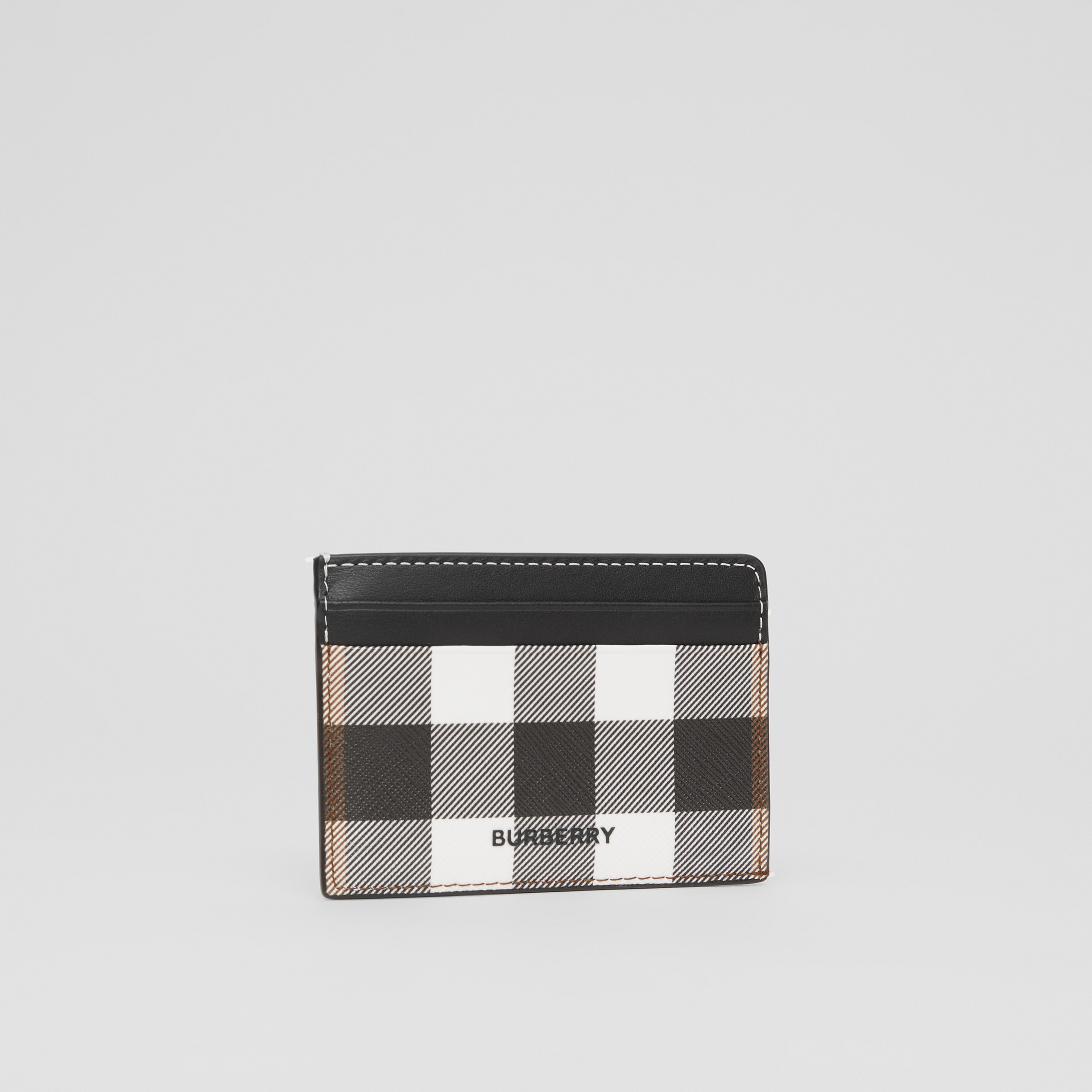 Check Print and Leather Card Case in Dark Birch Brown - Men | Burberry® Official - 4