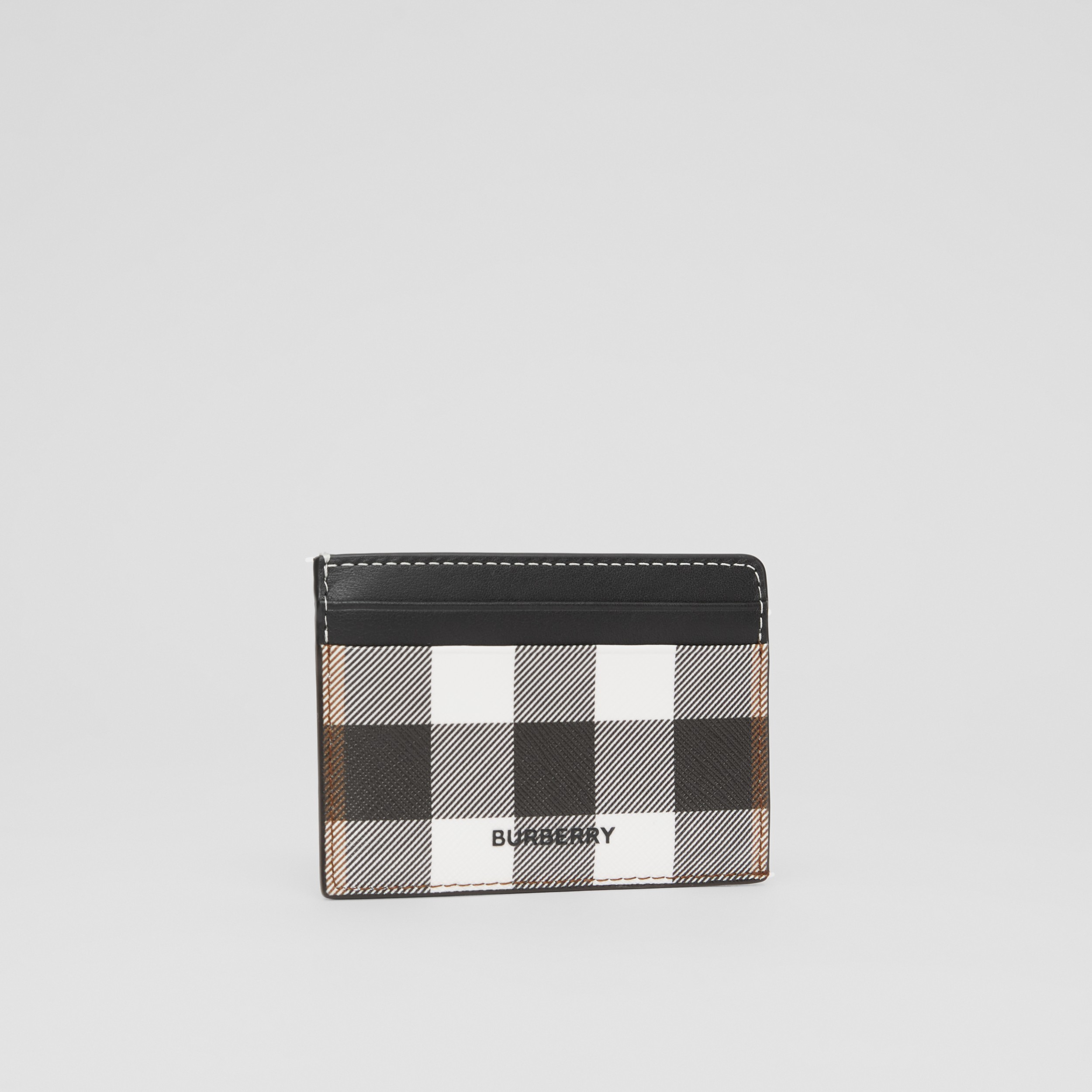 Check Print and Leather Card Case in Dark Birch Brown - Men | Burberry®  Official