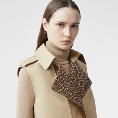 Sleeveless Monogram lined Cotton Trench Coat Sleeveless Monogram lined Cotton Trench Coat