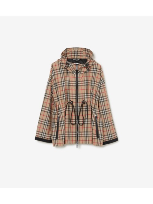 Shop Burberry Check Lightweight Jacket In Archive Beige