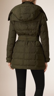 Down-Filled Puffer Coat with Detachable Hood Olive | Burberry