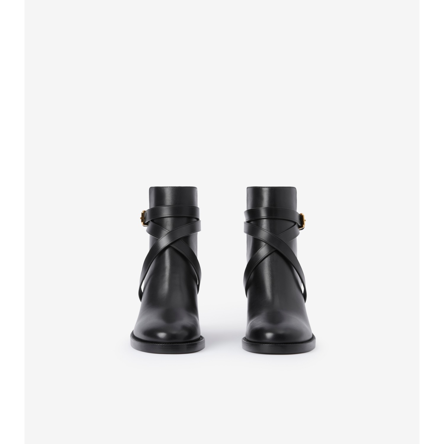 Check and Leather Heel Boots - thumbnail 2