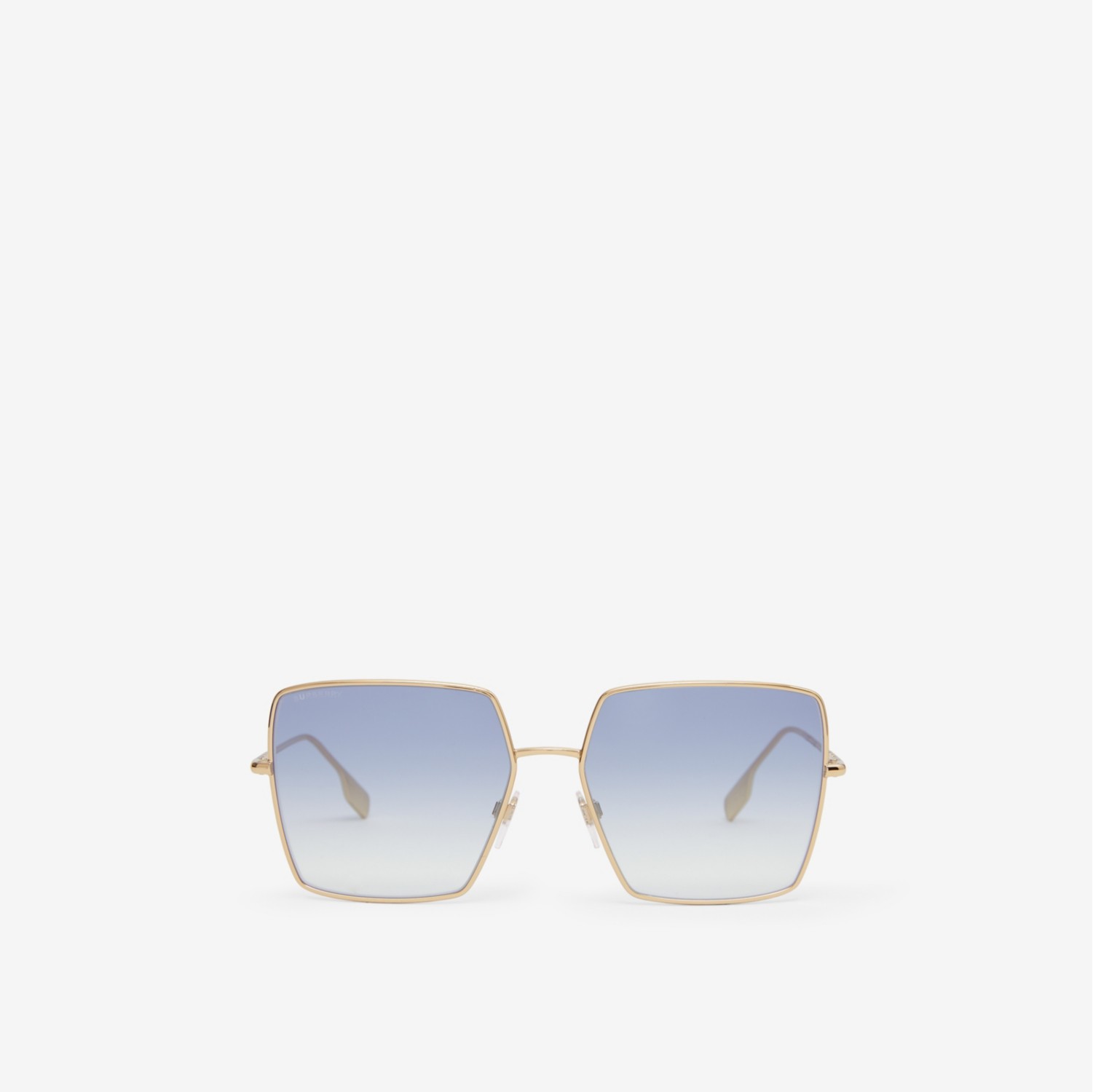 Icon Stripe Detail Square Frame Sunglasses in Light gold - Women ...