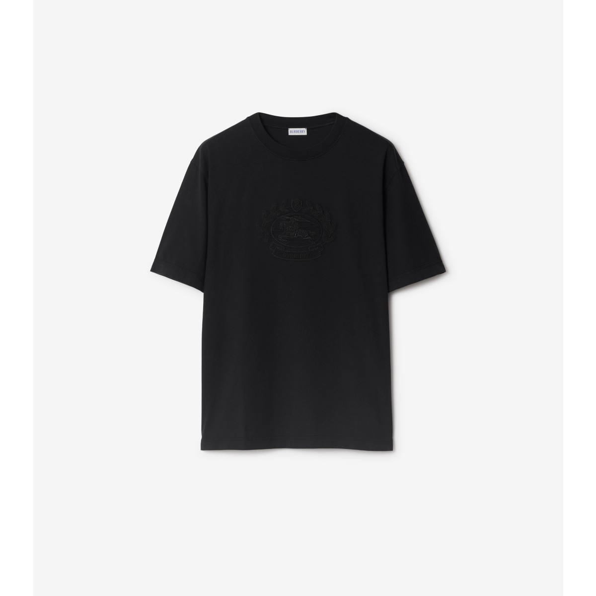 Shop Burberry Ekd Cotton T-shirt In Black