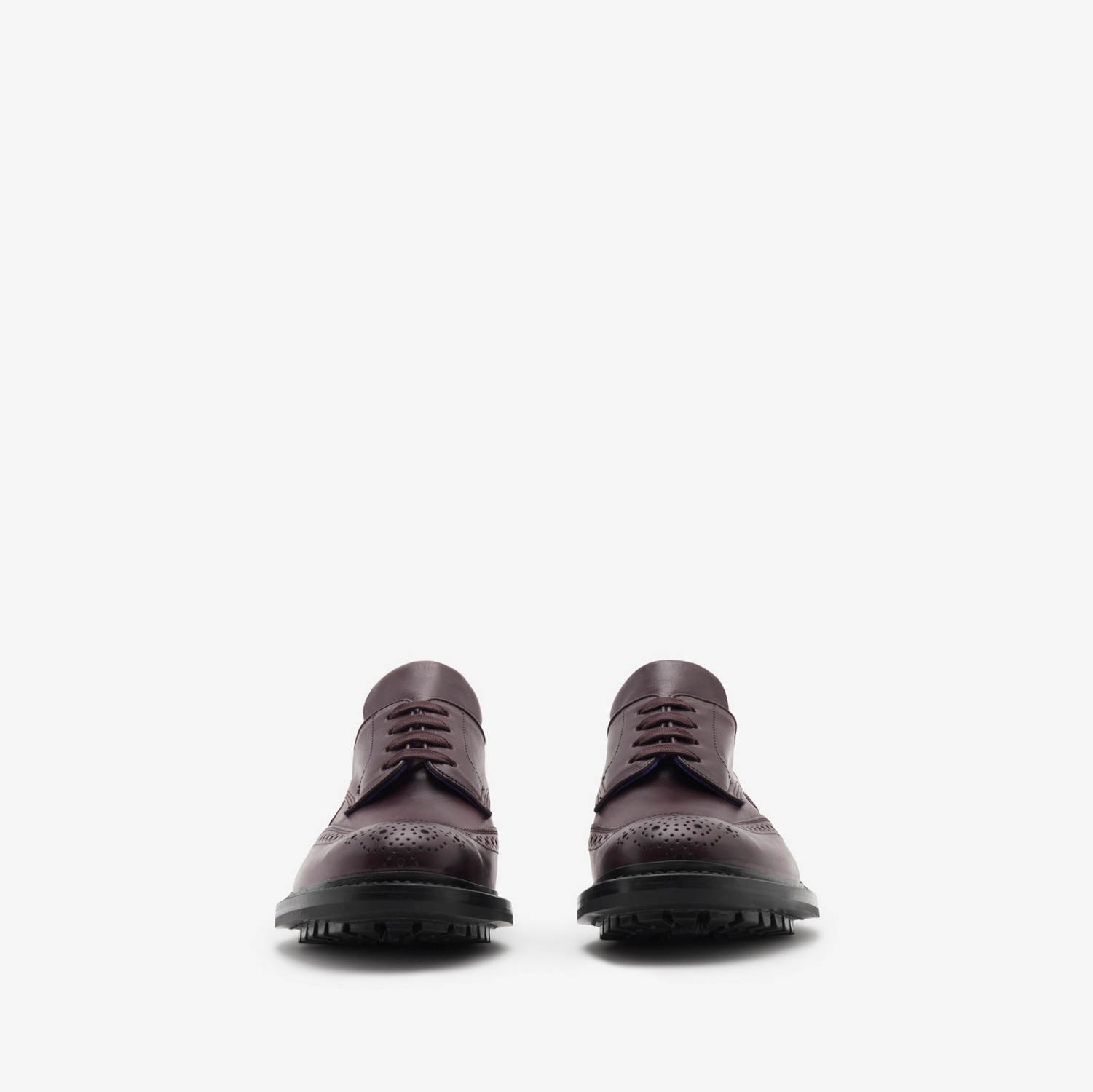 皮革 Devon 布洛克鞋 (紫红色) - 女士 | Burberry® 博柏利官网