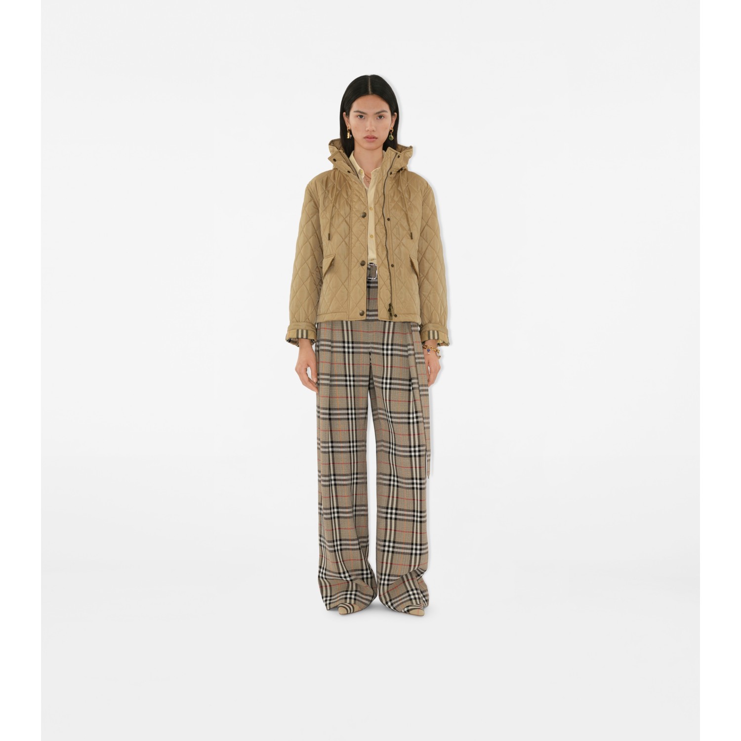 Cropped Quilted Nylon Hooded Jacket - thumbnail 8