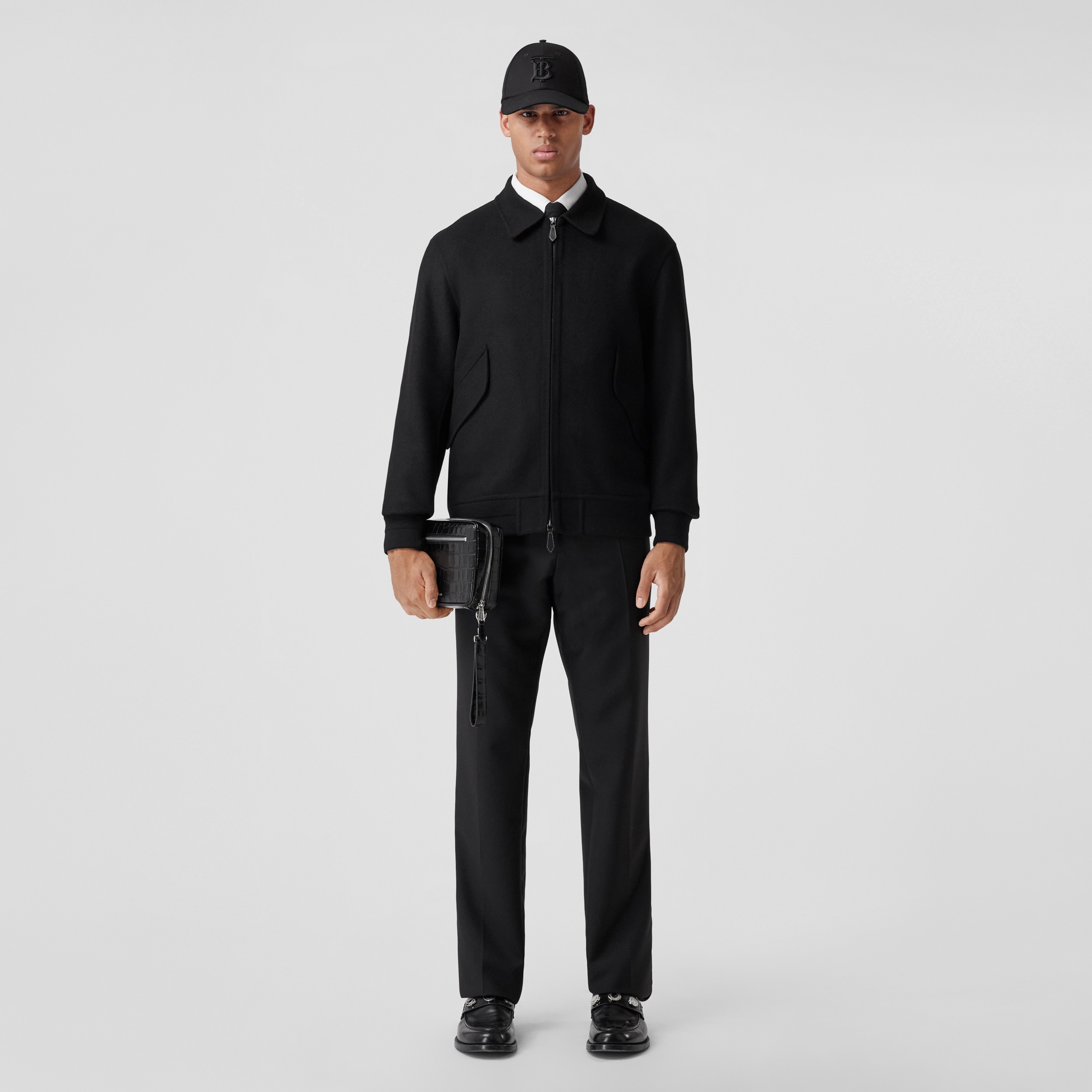 Pantalones de vestir de corte clásico en lana y angora (Negro) - Hombre | Burberry® oficial - 1