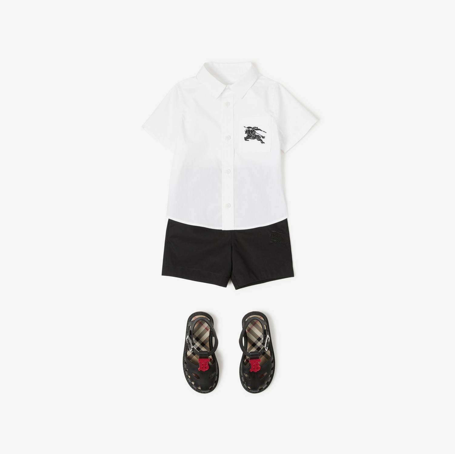 Hemd aus Stretchbaumwolle mit EKD-Motiv (Weiß) - Kinder | Burberry®
