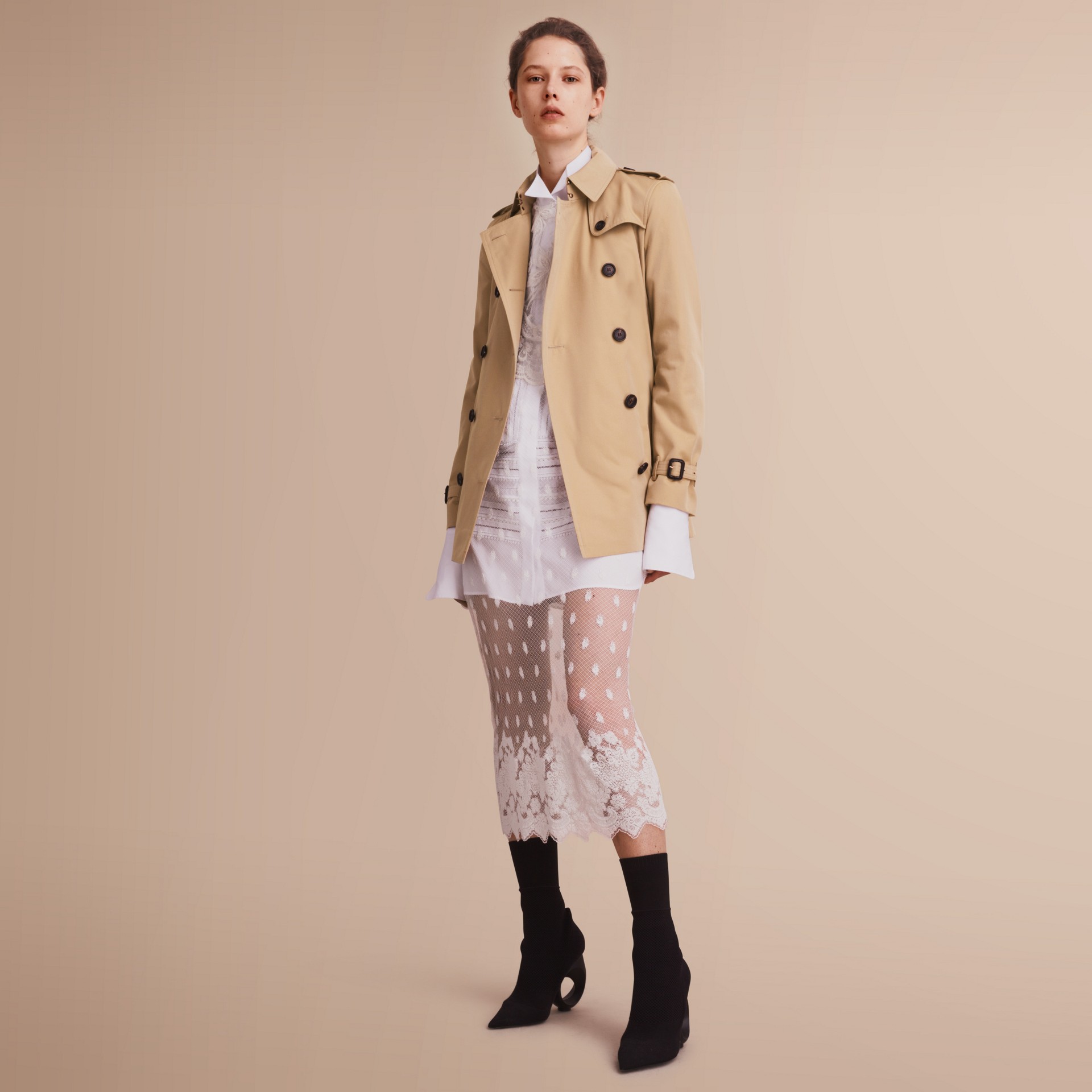 Guess Trench Coats Tradingbasis Faux Leather Trim Trench Coat