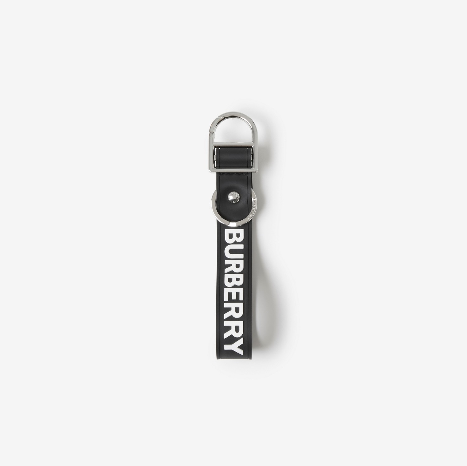 Logo Detail Silicone Key Ring in Black - Men | Burberry® Official