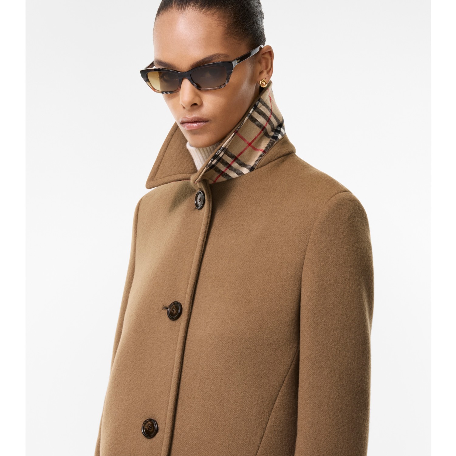 Wool Cashmere Gosford Tailored Coat in Mid camel - Women