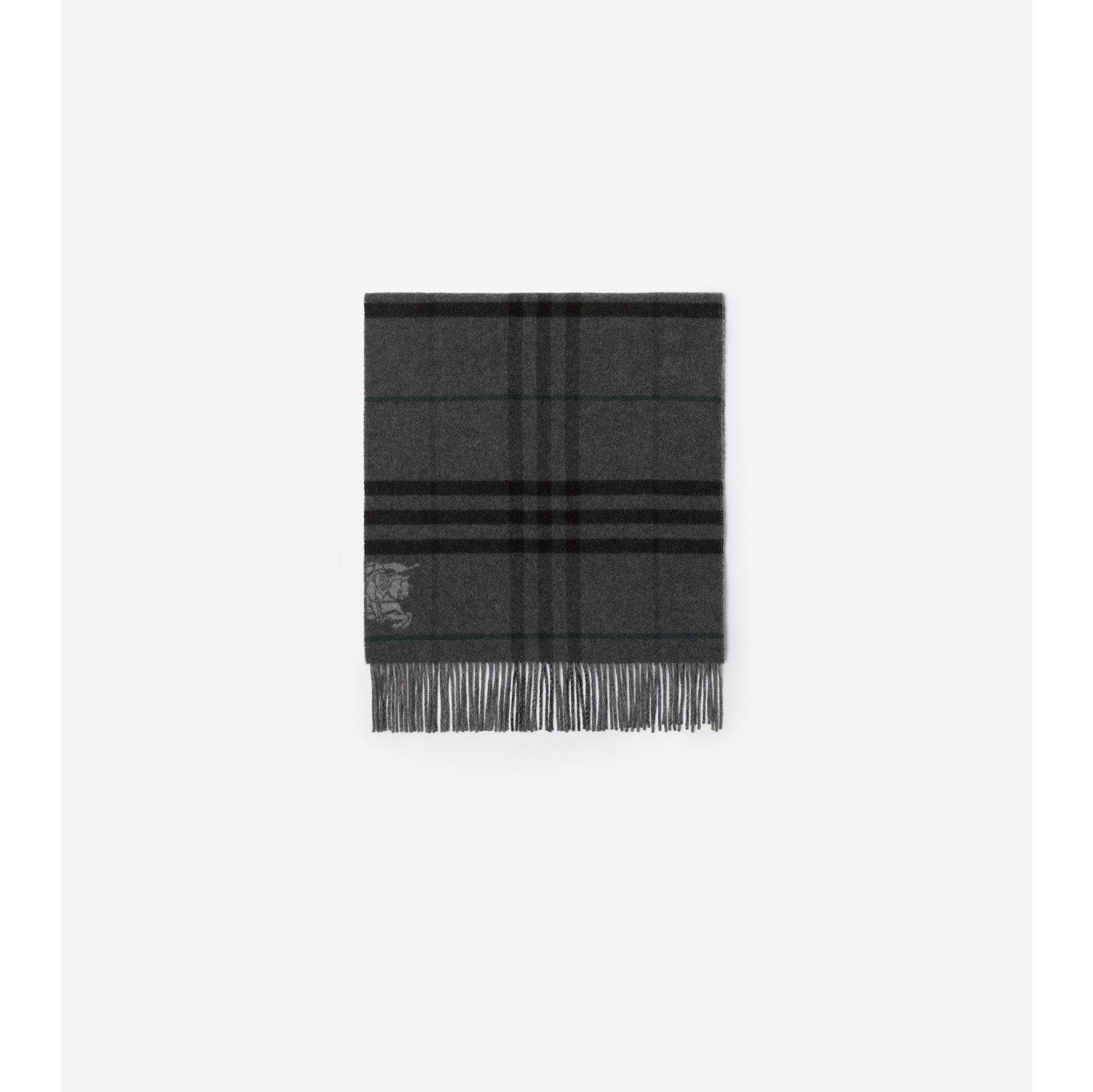 Wide Reversible Check Cashmere Scarf