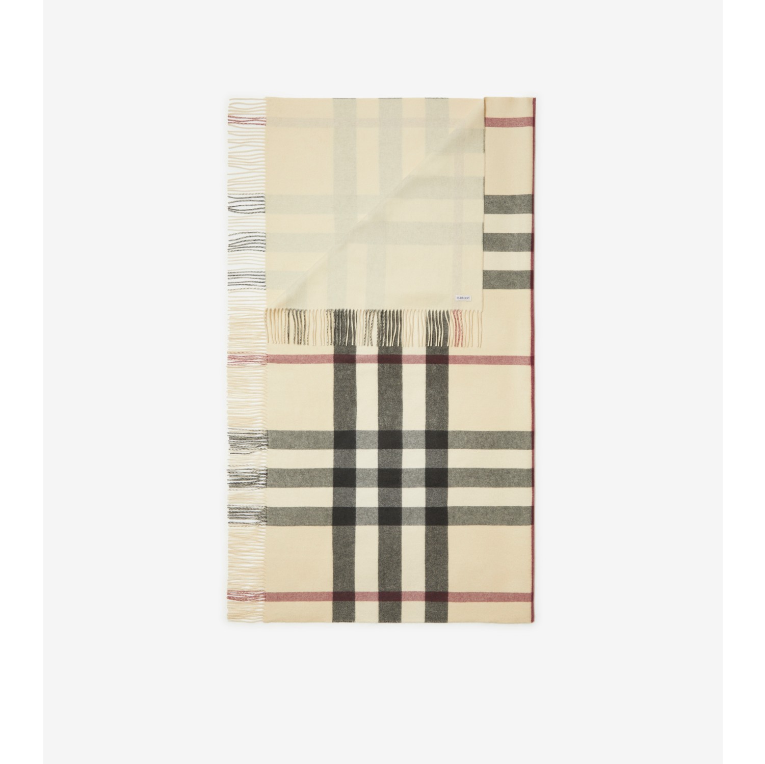 Check Cashmere Blanket in Stone | Burberry® Official