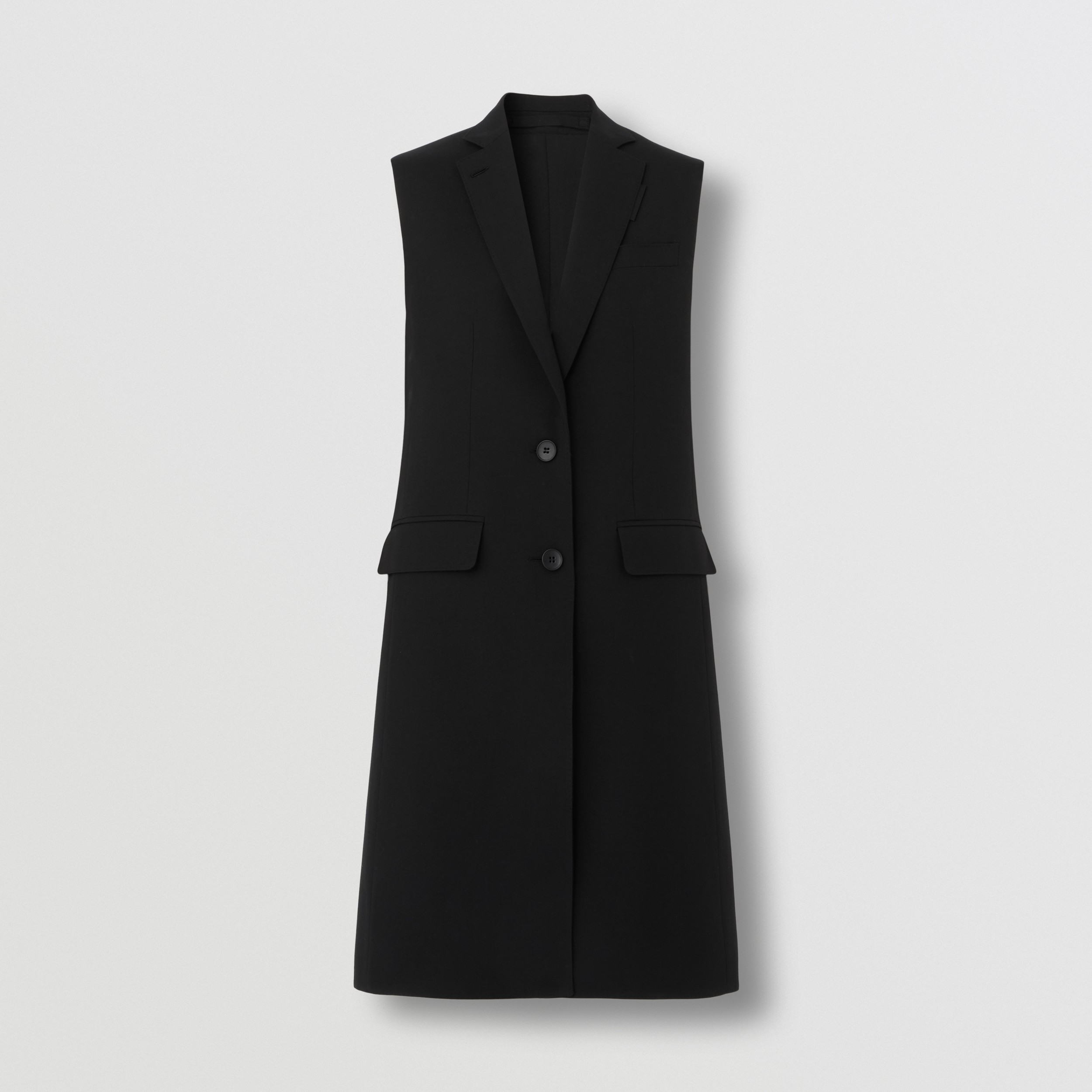 Sleeveless Wool Tailored Jacket in Black - Women | Burberry® Official - 4