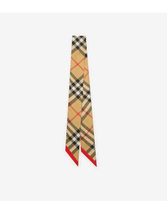 Skinny Check Silk Scarf